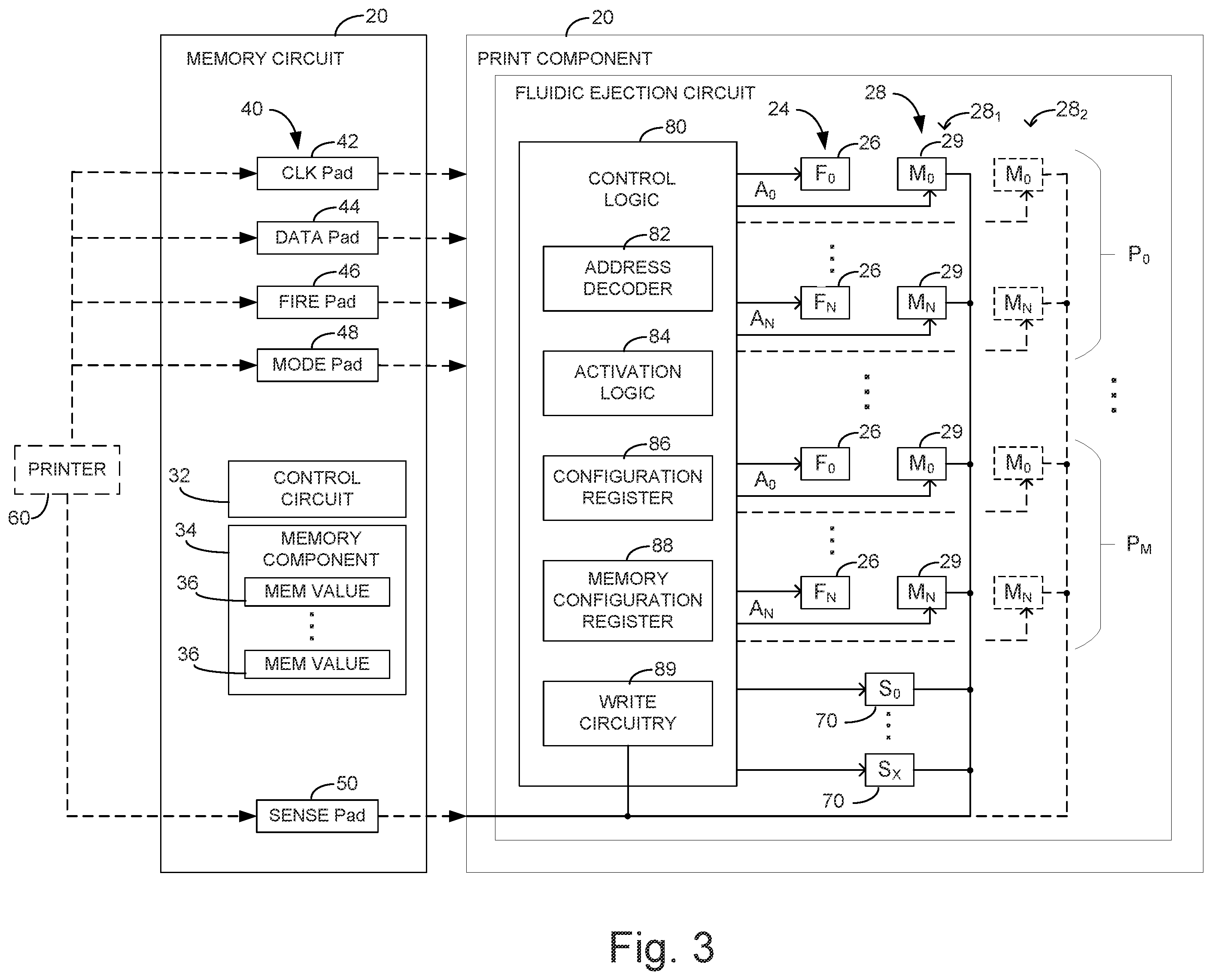 Patent US11787173 Figure 3 – Print component with memory circuit