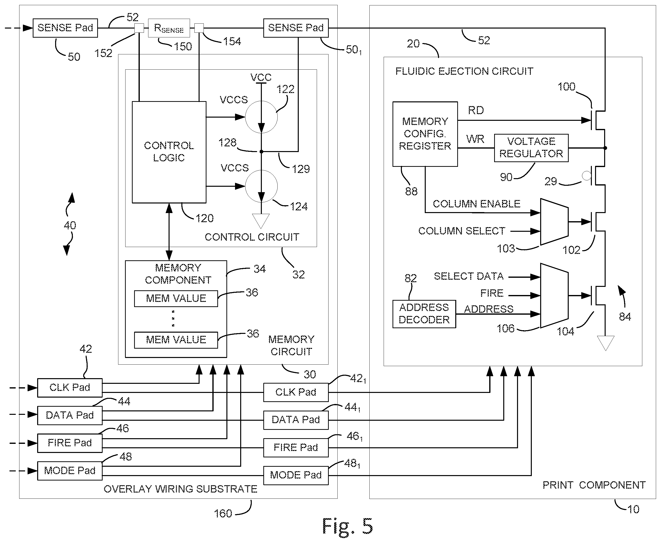 Patent US11787173 Figure 5 – Print component with memory circuit