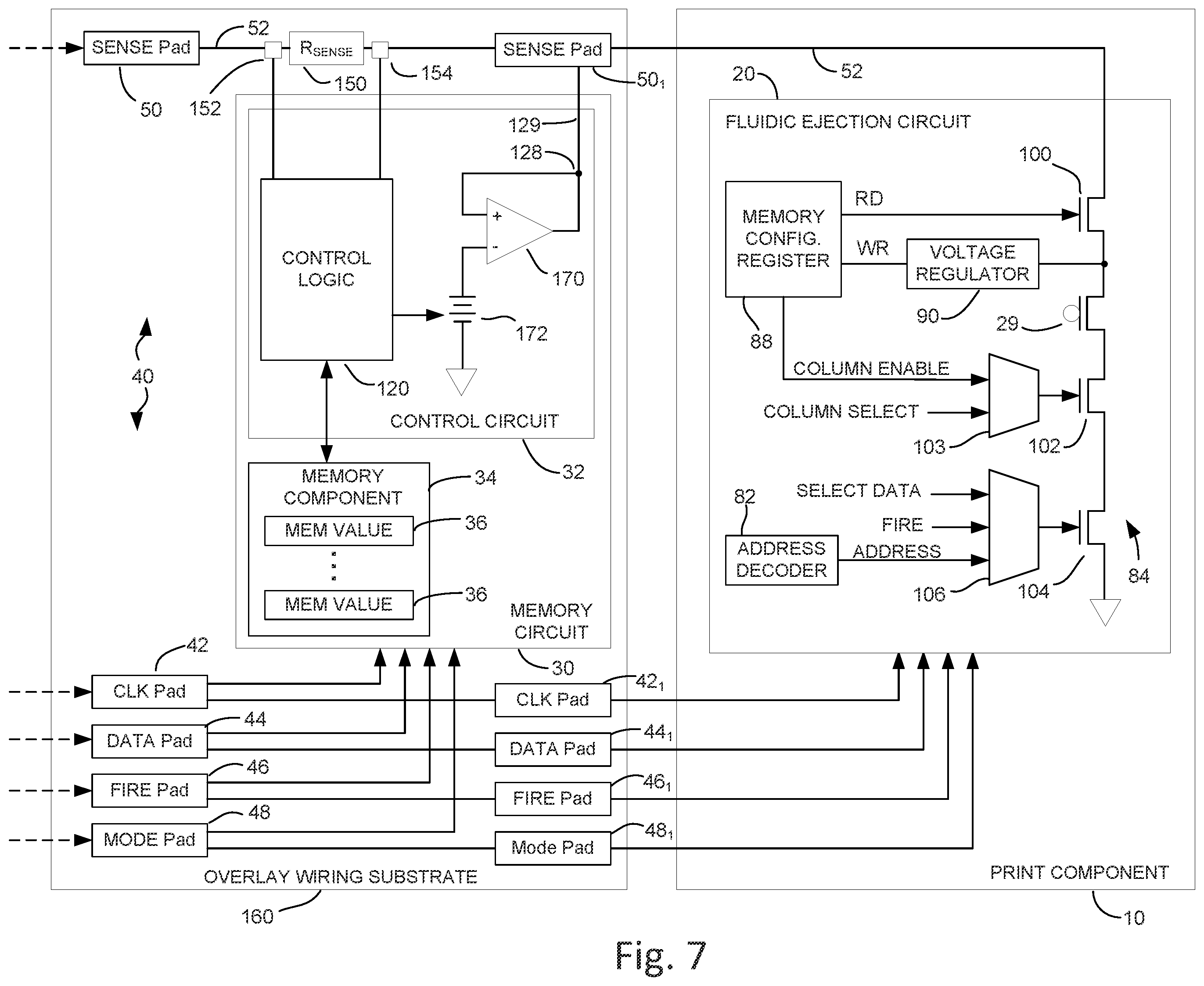 Patent US11787173 Figure 7 – Print component with memory circuit