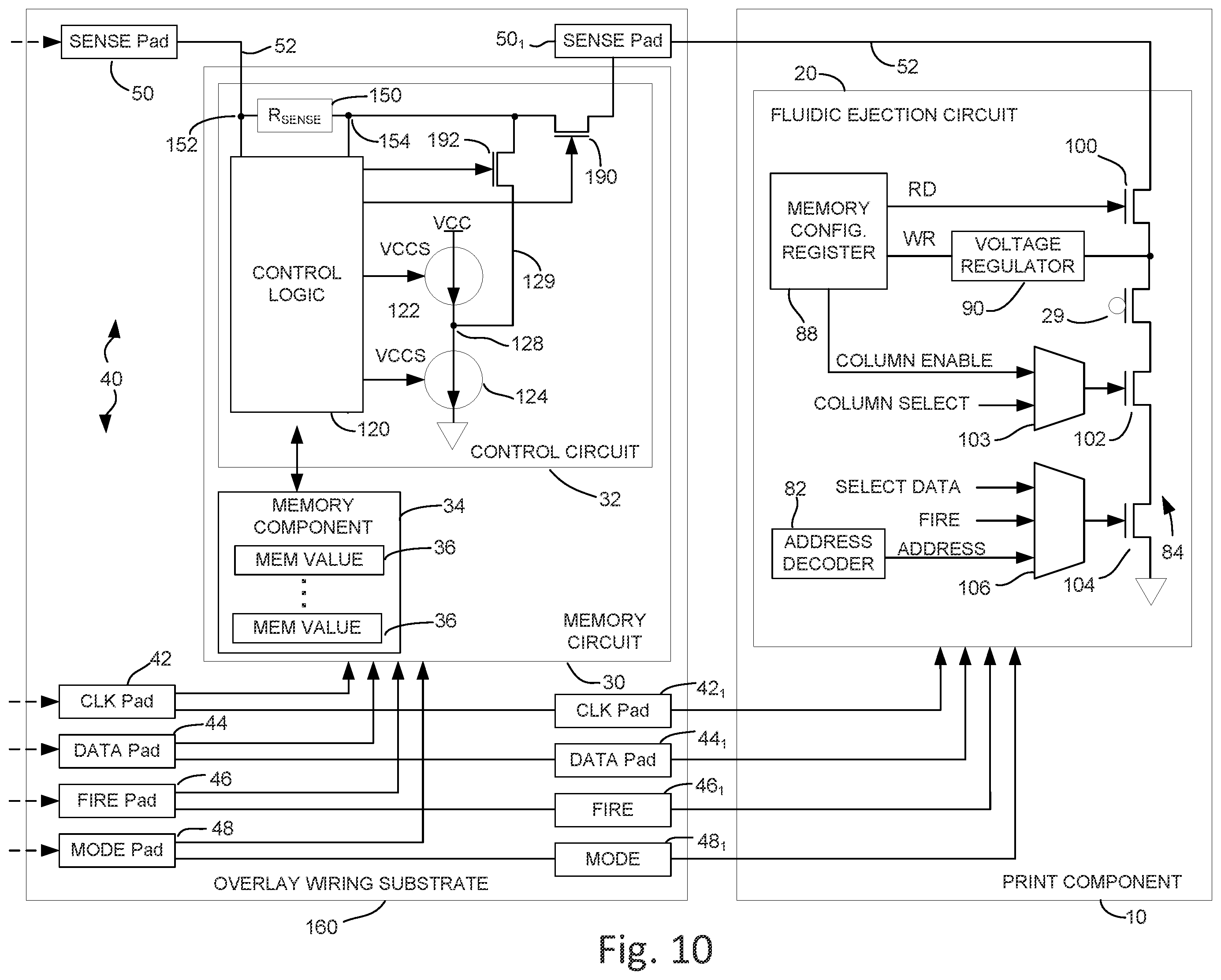 Patent US11787173 Figure 10 – Print component with memory circuit