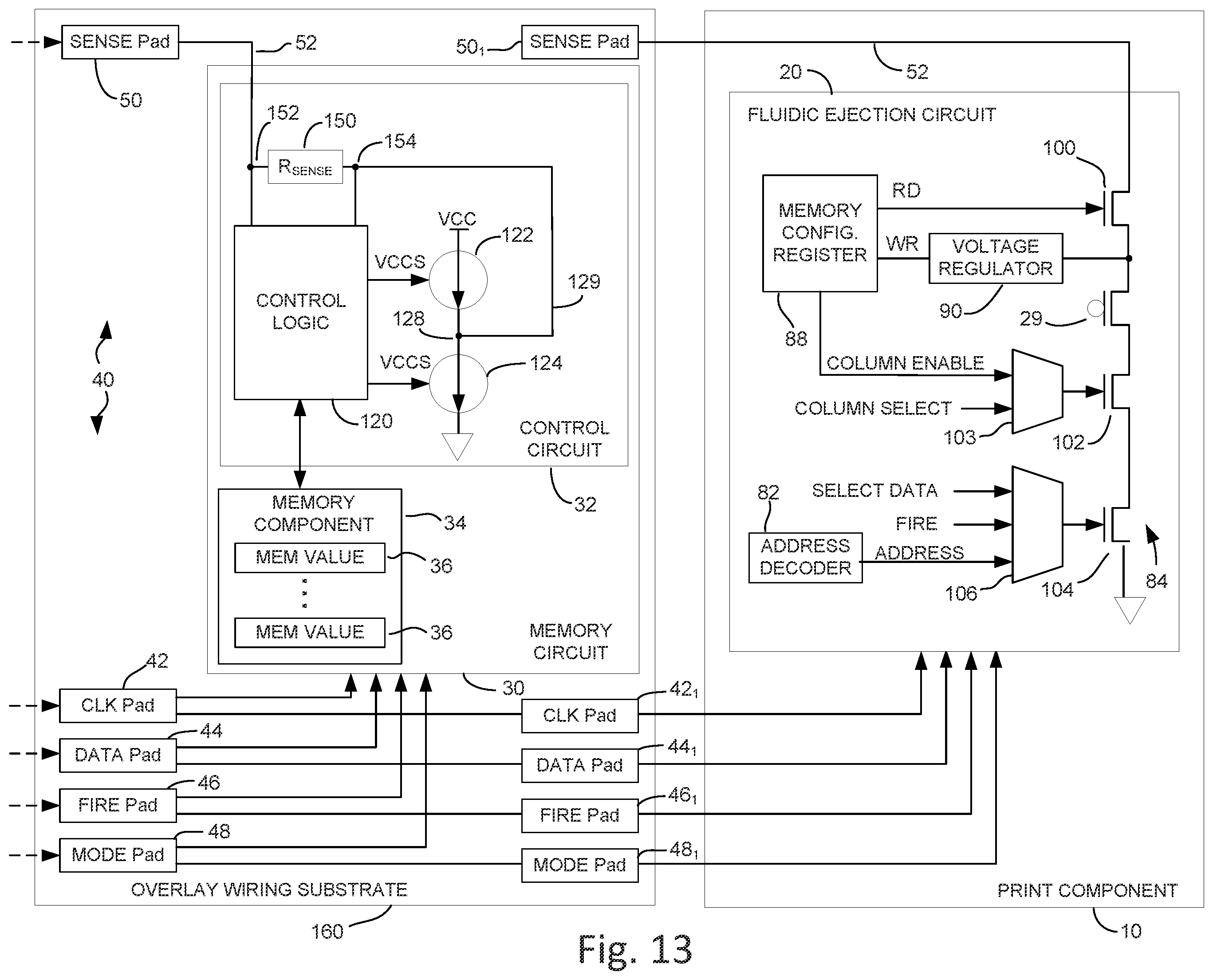 Patent US11787173 Figure 13 – Print component with memory circuit
