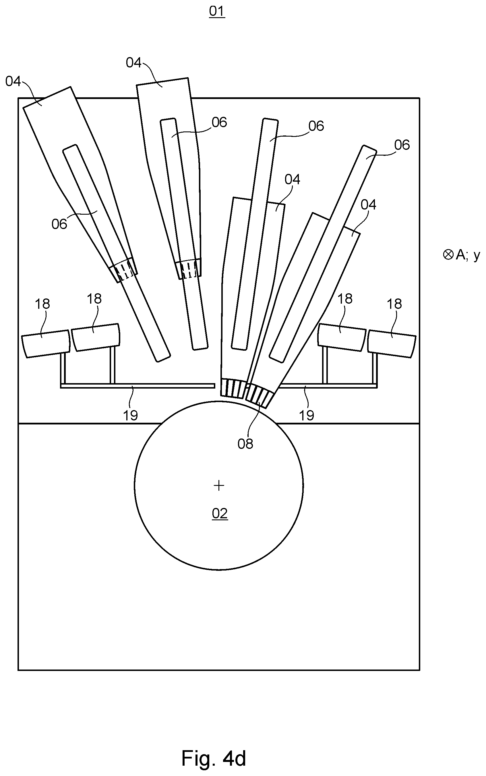 Patent US11787185 Figure 8 – Printing press and method for cleaning at least one nozzle bar of at least one printing unit