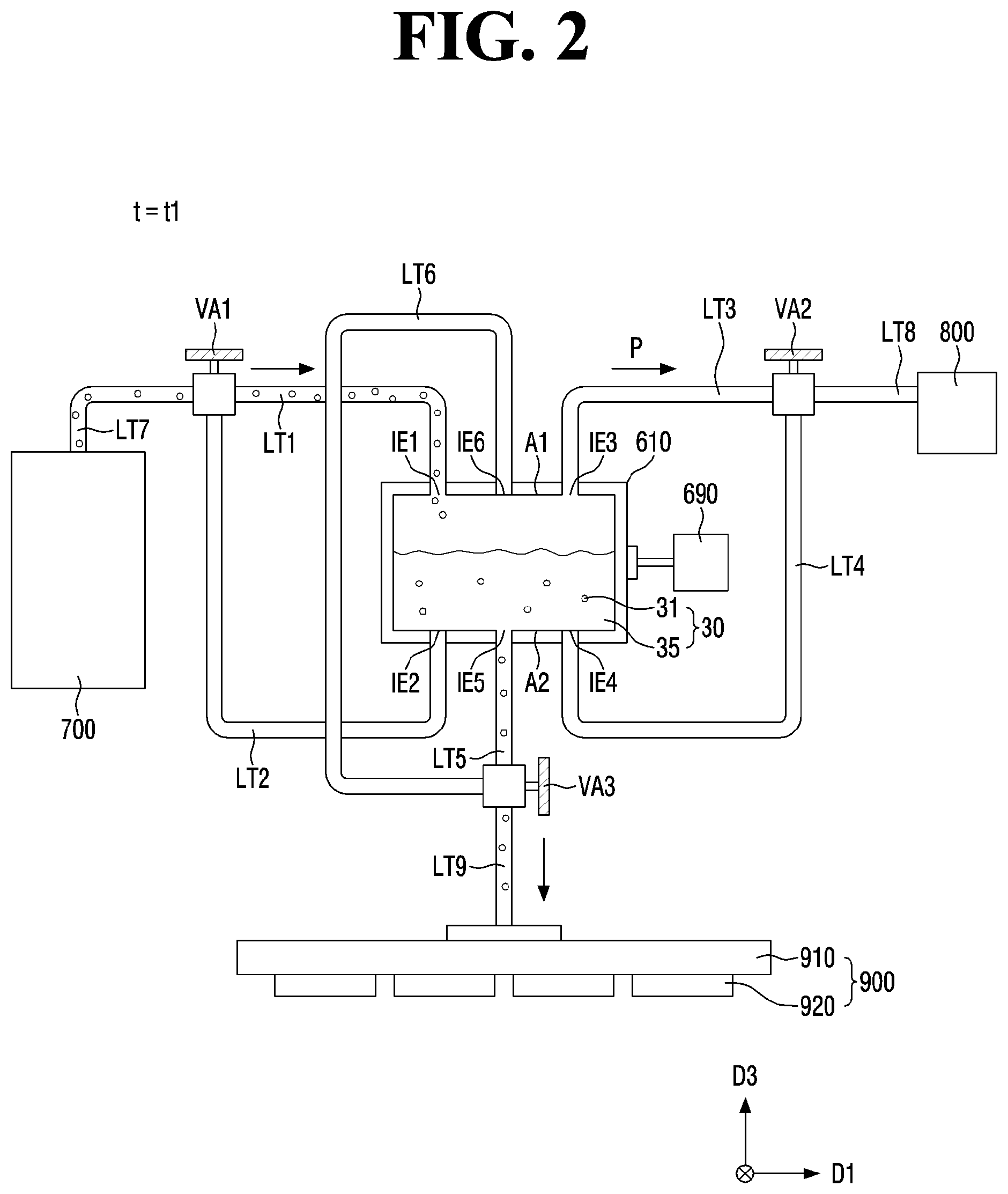 Patent US11787190 Figure 2 – Inkjet printing device, ink ejecting method, and method for manufacturing display device