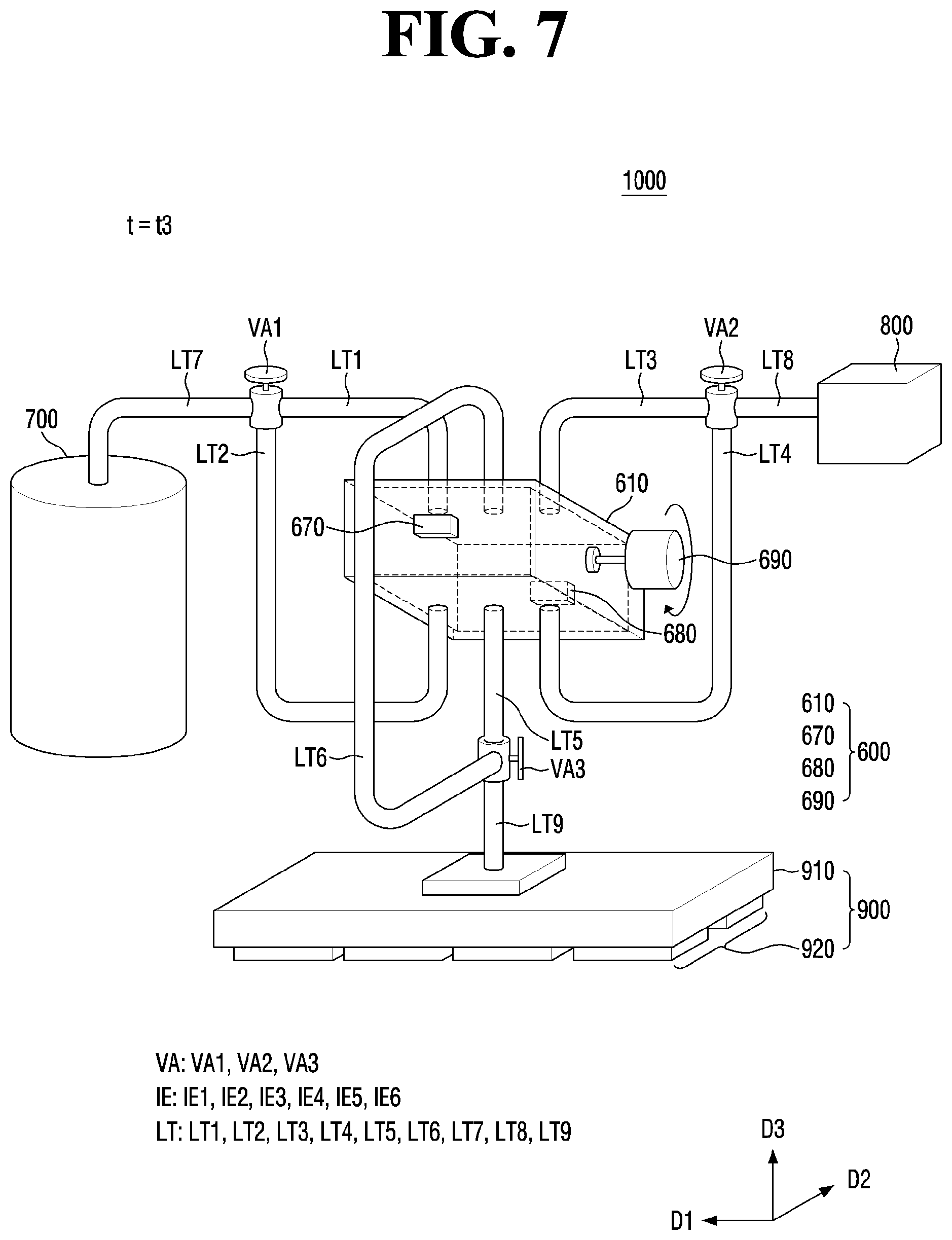 Patent US11787190 Figure 7 – Inkjet printing device, ink ejecting method, and method for manufacturing display device