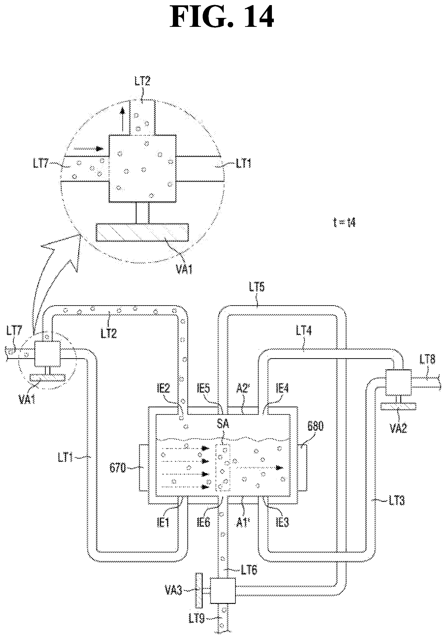 Patent US11787190 Figure 14 – Inkjet printing device, ink ejecting method, and method for manufacturing display device