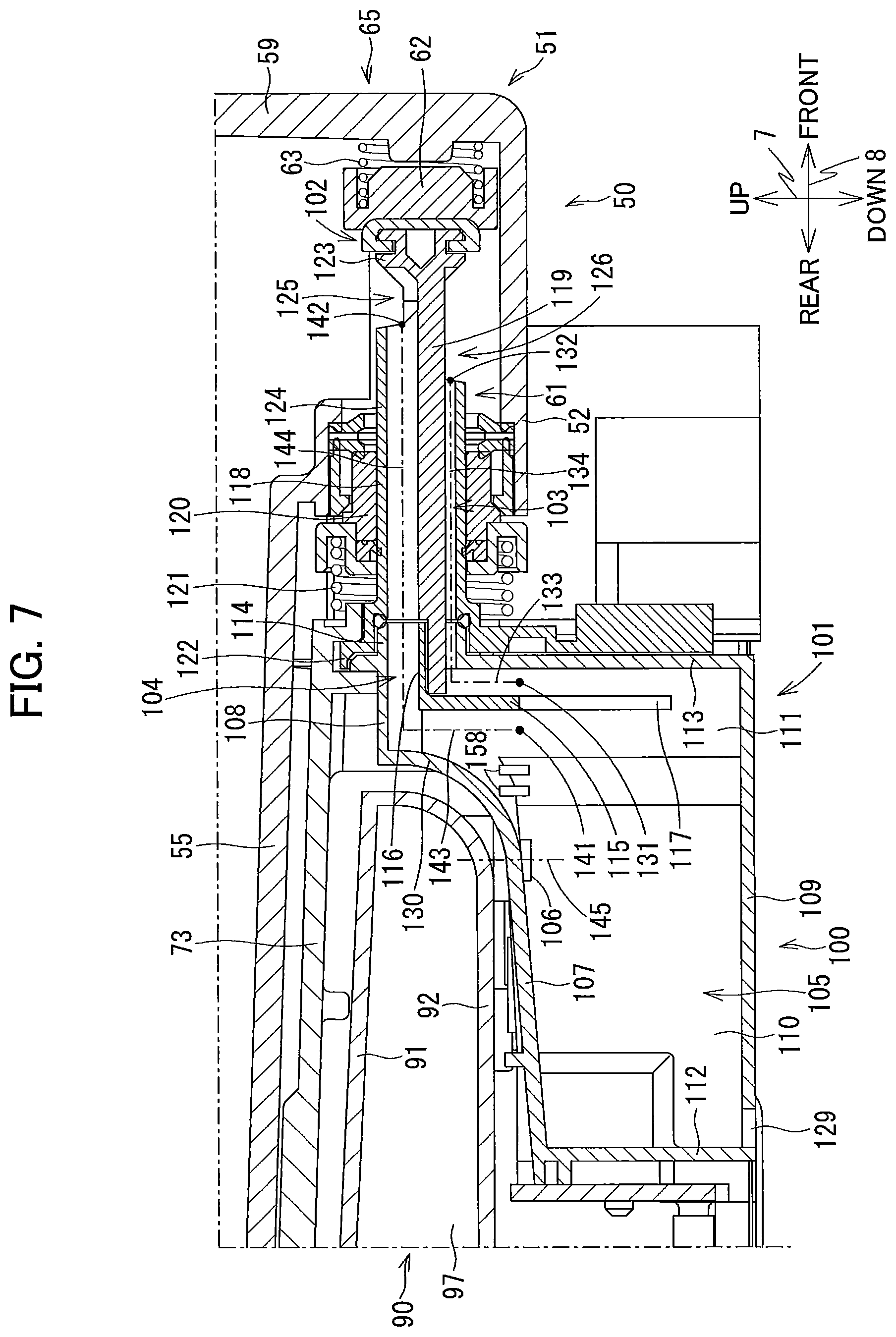Patent US11787192 Figure 7 – Liquid supplying device having tank and cartridge attachable thereto