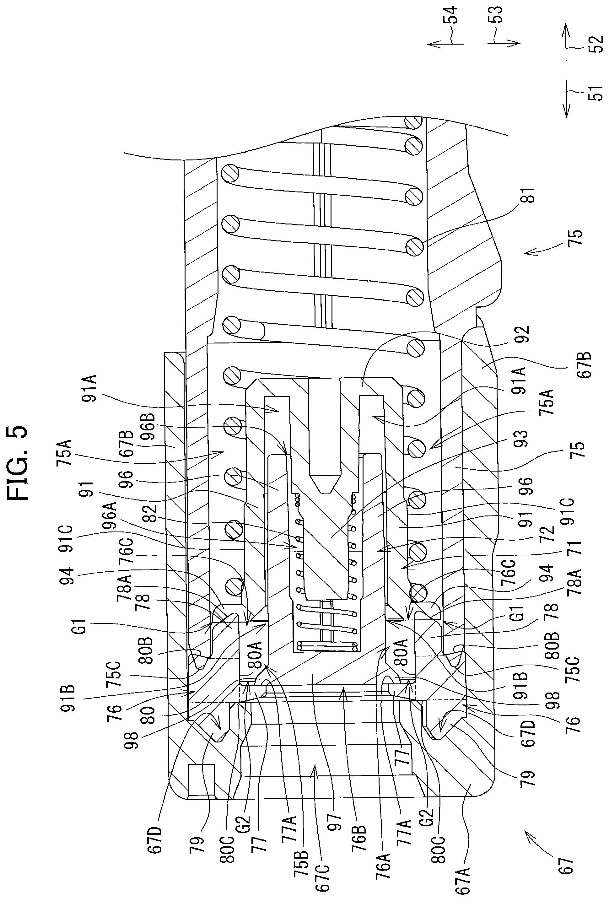 Patent US11787193 Figure 5 – Liquid cartridge including first and second valves disposed in liquid supply portion, and system using the same