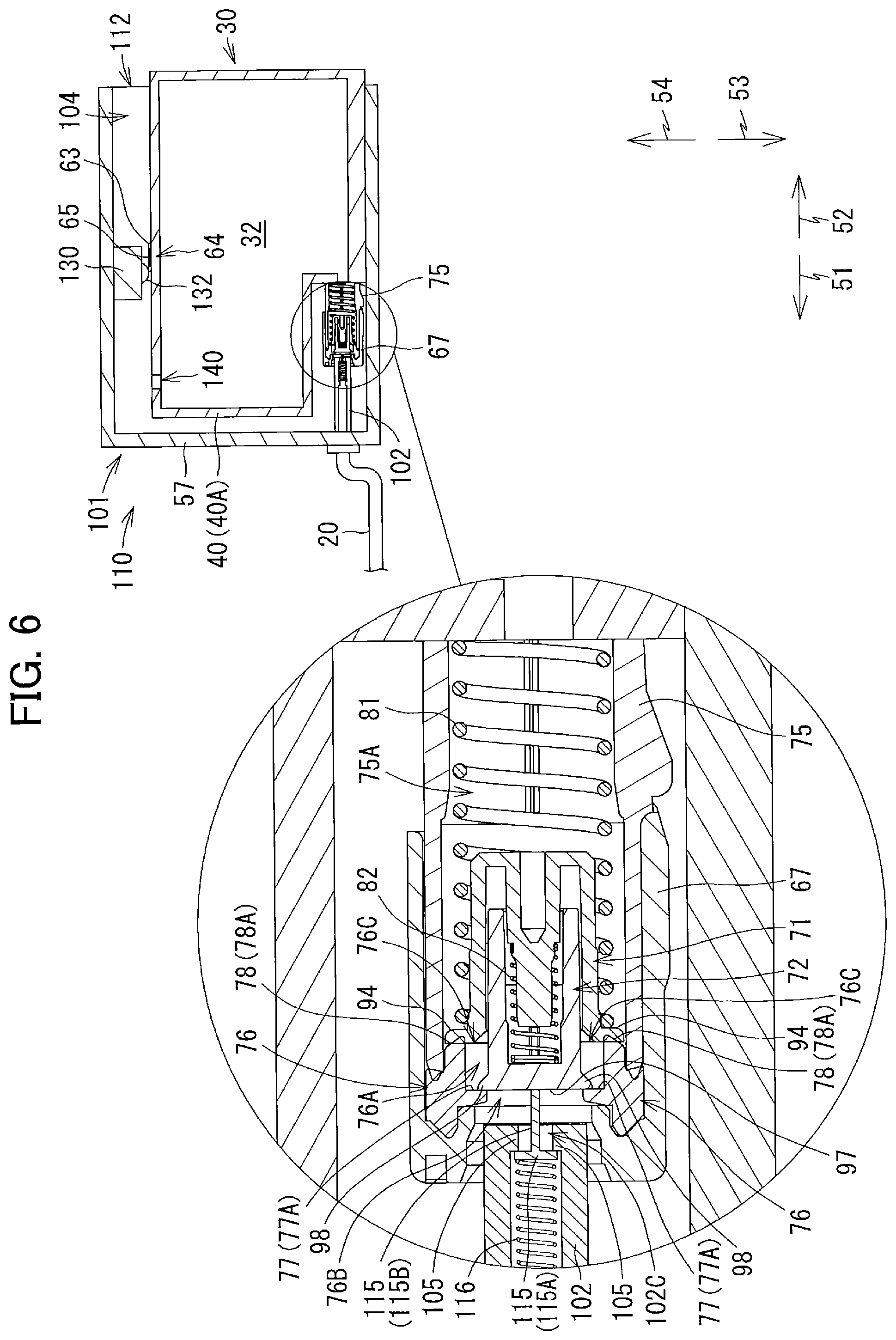 Patent US11787193 Figure 6 – Liquid cartridge including first and second valves disposed in liquid supply portion, and system using the same
