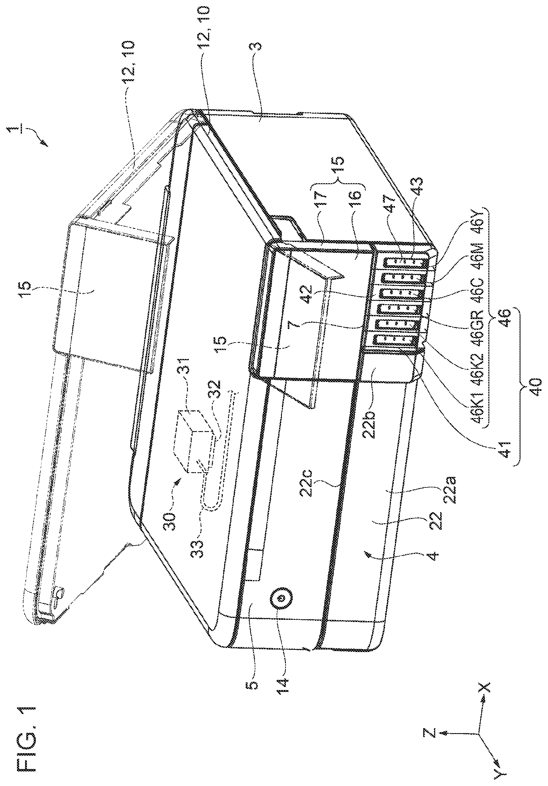 Patent US11787196 Figure 1 – Recording apparatus