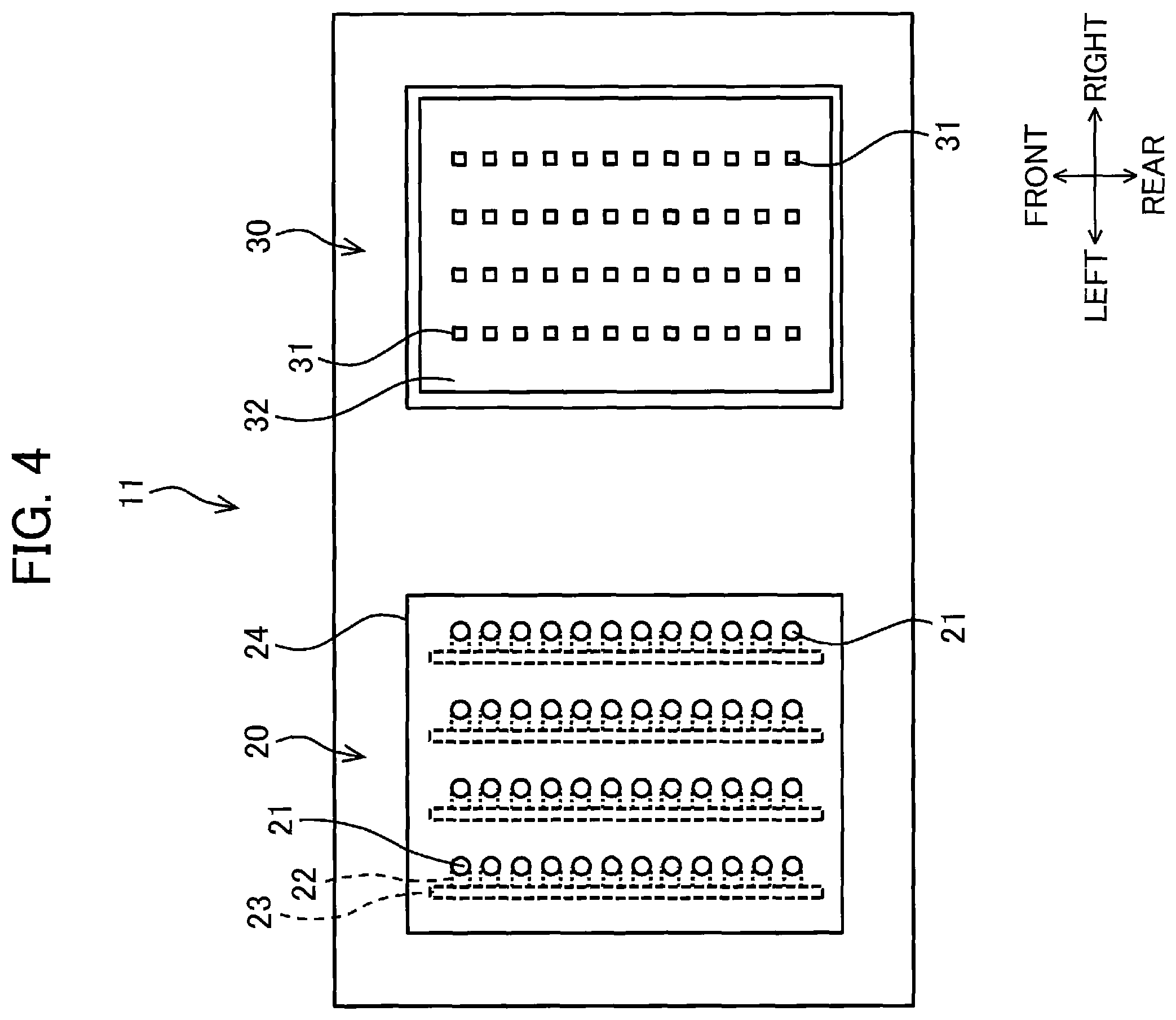 Patent US11787198 Figure 4 – Printing apparatus having a head configured to separately eject a first type of liquid to form a background and a second type of liquid to form an image