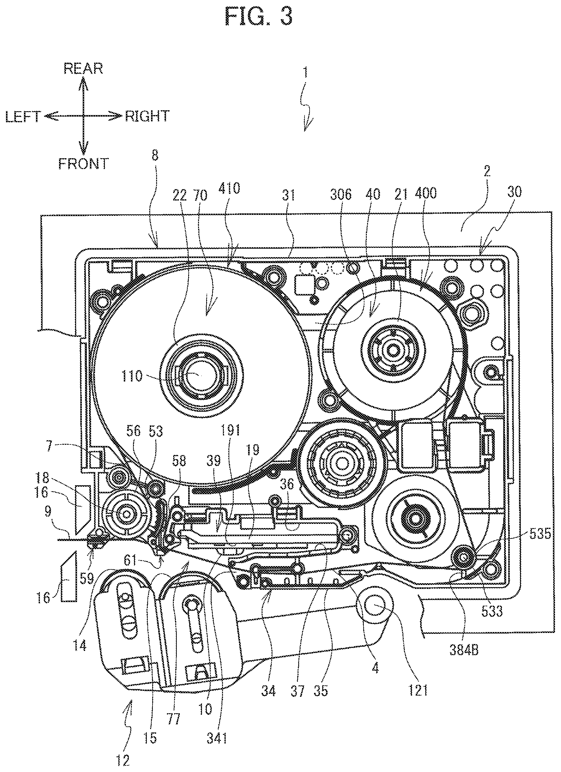 Patent US11787206 Figure 3 – Medium having heat-sensitive medium and adhesive medium whose width is greater than width of heat-sensitive medium, cartridge including the medium, and method for creating the medium