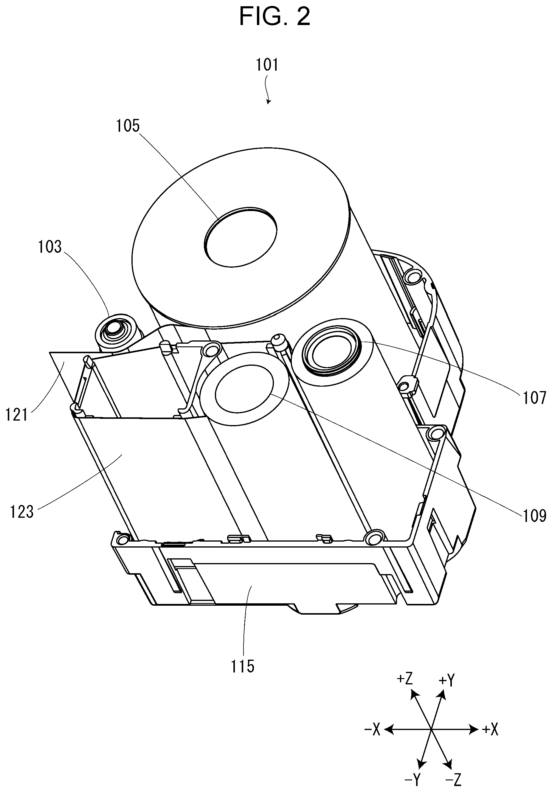 Patent US11787207 Figure 2 – Opening/closing mechanism for opening/closing cover and tape printing device