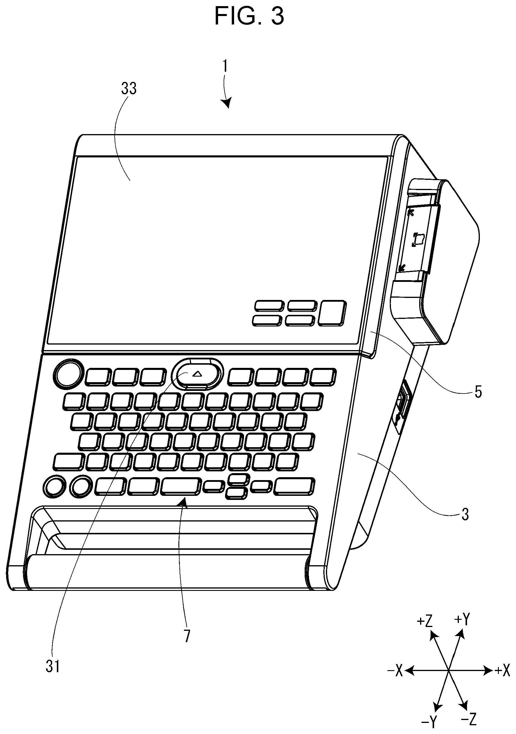 Patent US11787207 Figure 3 – Opening/closing mechanism for opening/closing cover and tape printing device
