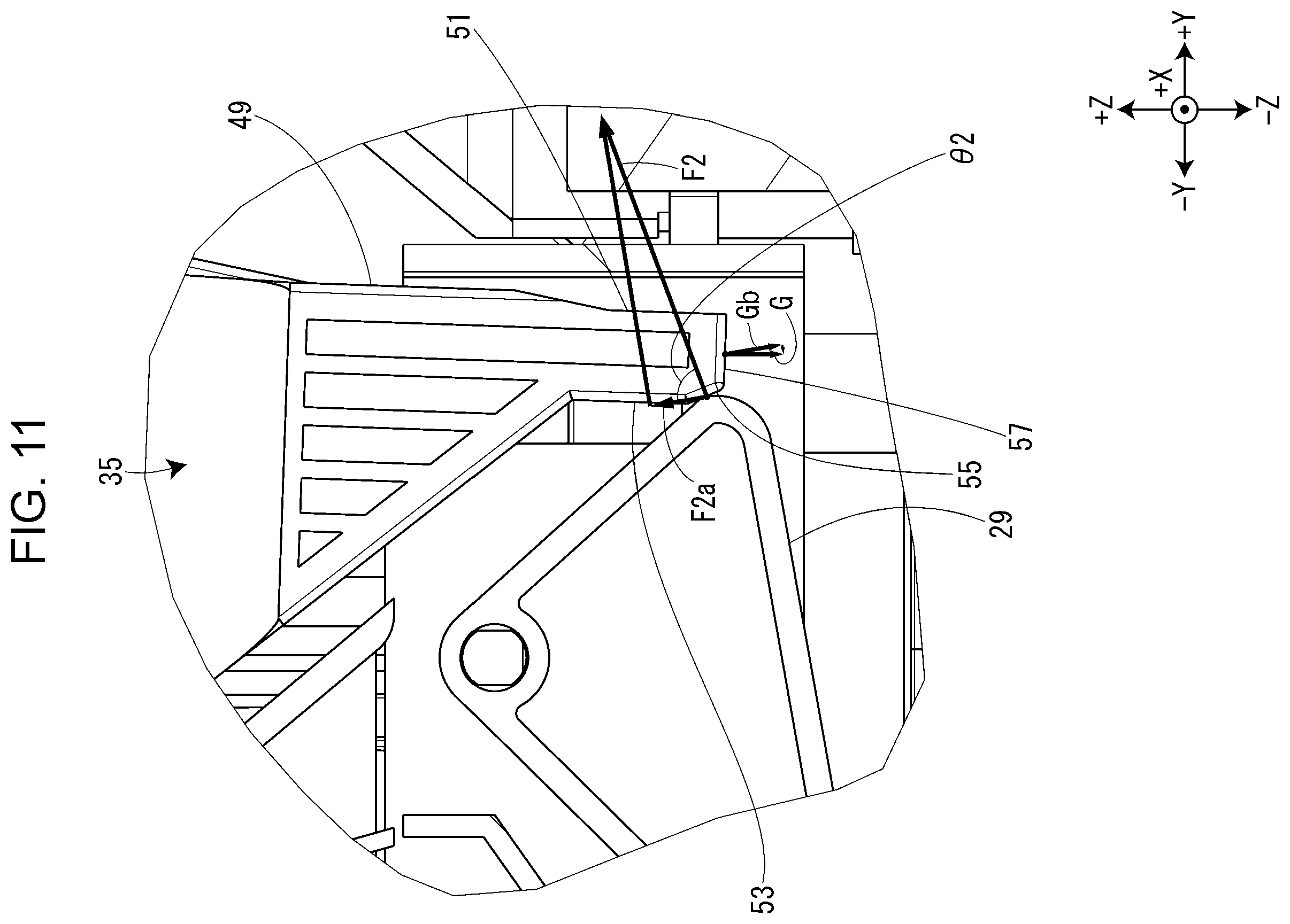Patent US11787207 Figure 11 – Opening/closing mechanism for opening/closing cover and tape printing device