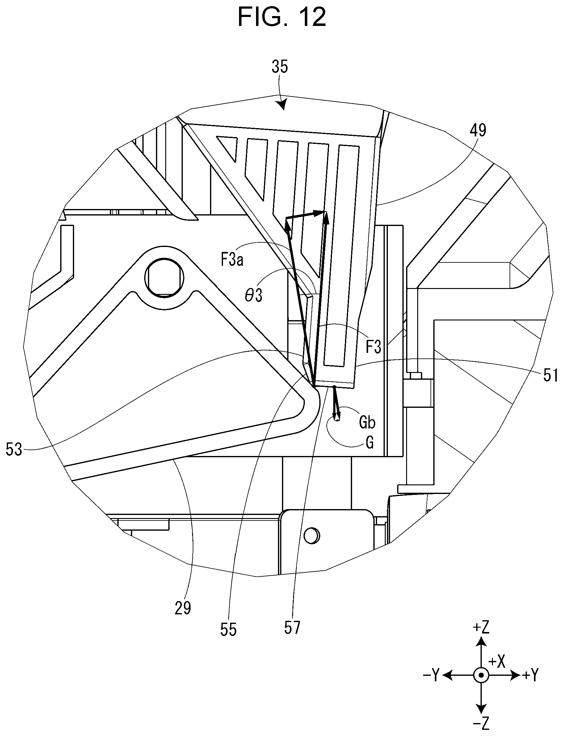 Patent US11787207 Figure 12 – Opening/closing mechanism for opening/closing cover and tape printing device