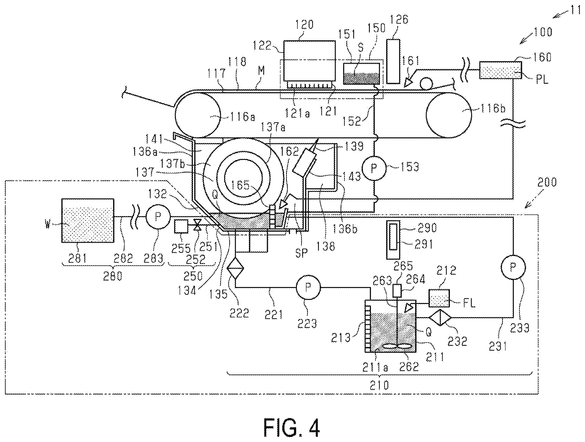 Patent US11787210 Figure 4 – Printing system, treatment apparatus, and method of reusing cleaning liquid
