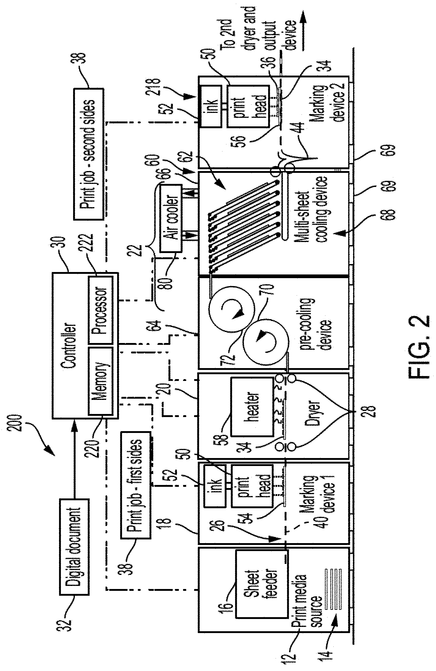 Patent US11787211 Figure 2 – Sheet cooling system for a printing device