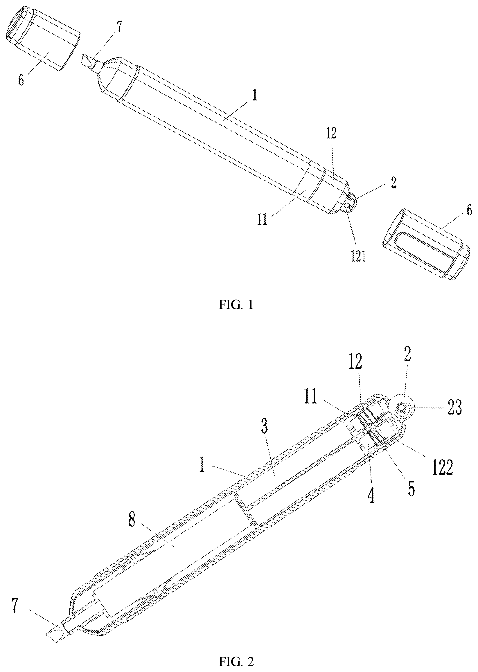 Patent US11787222 Figure 1 – Two-color pen