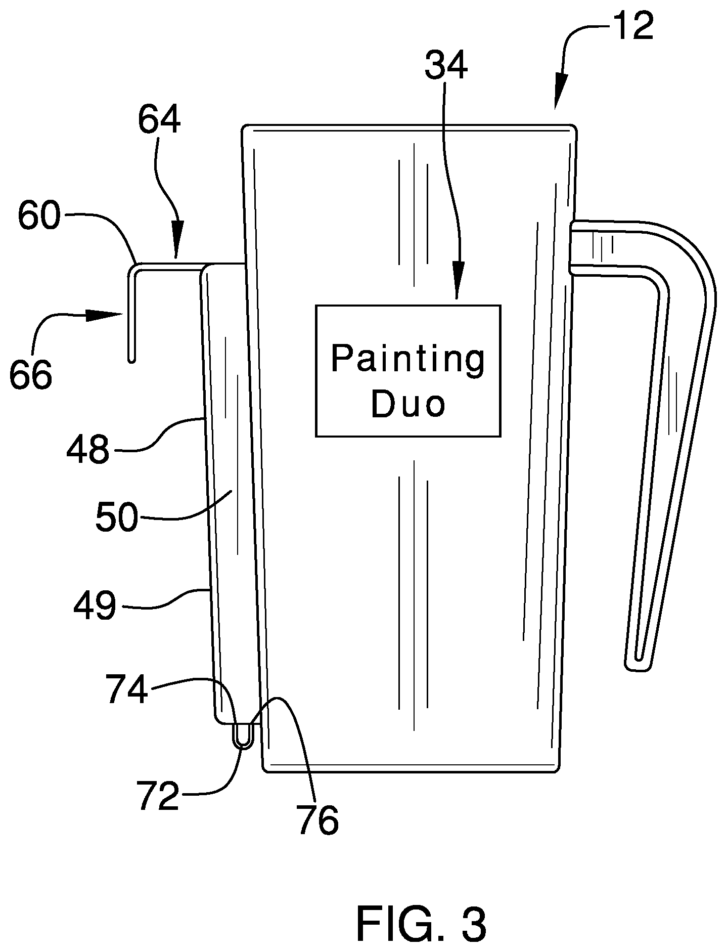 Patent US11787229 Figure 3 – Paint storage assembly