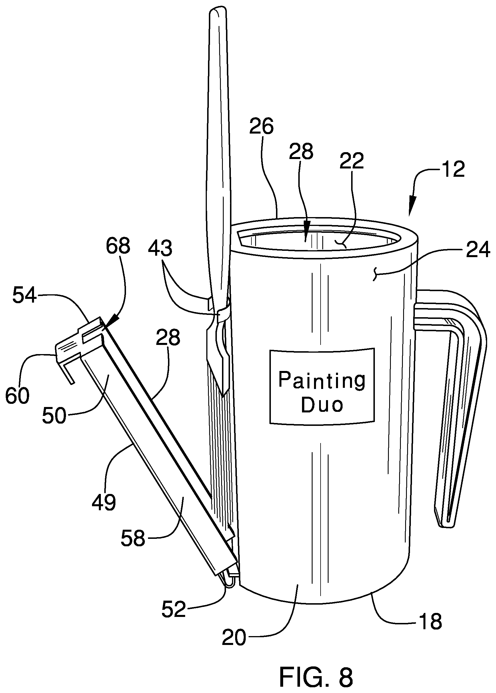 Patent US11787229 Figure 8 – Paint storage assembly
