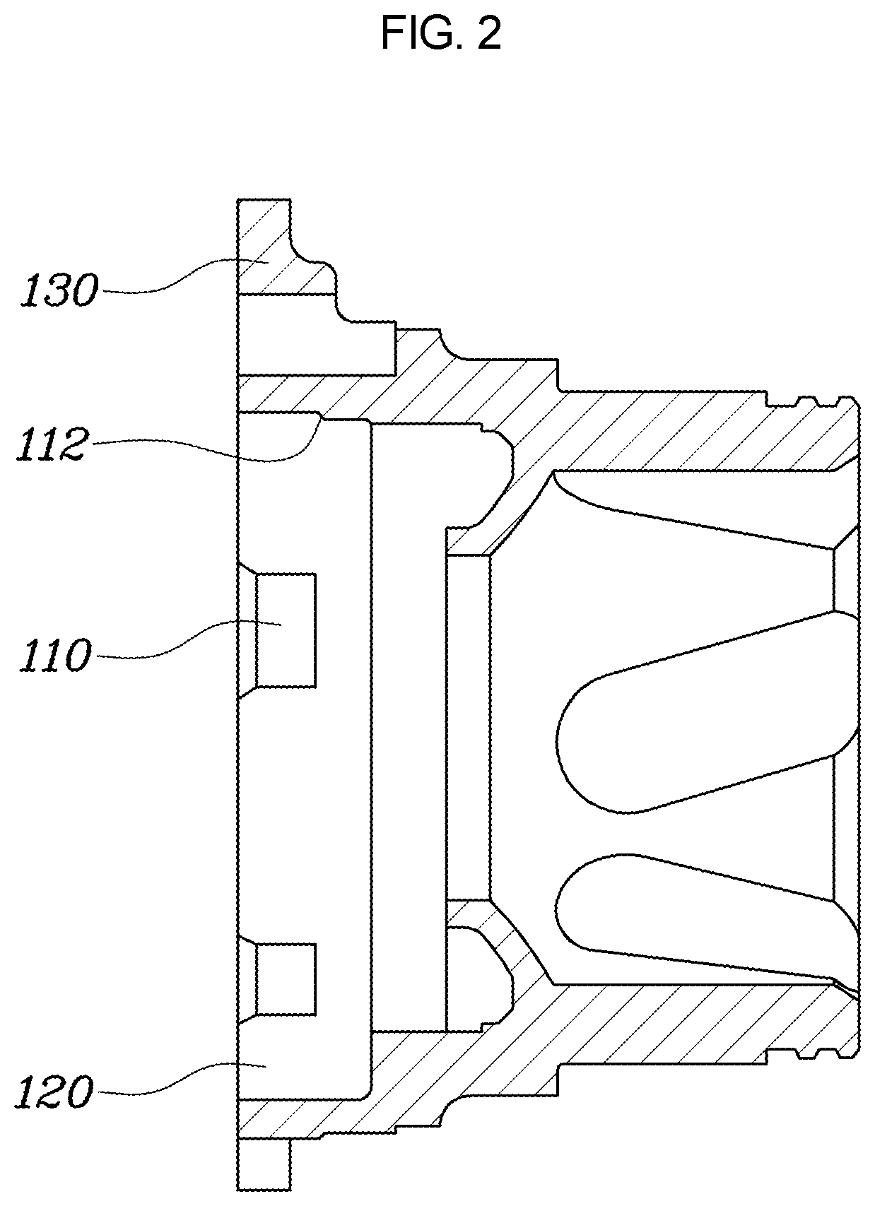Patent US11787231 Figure 2 – Hub built-in type constant velocity joint