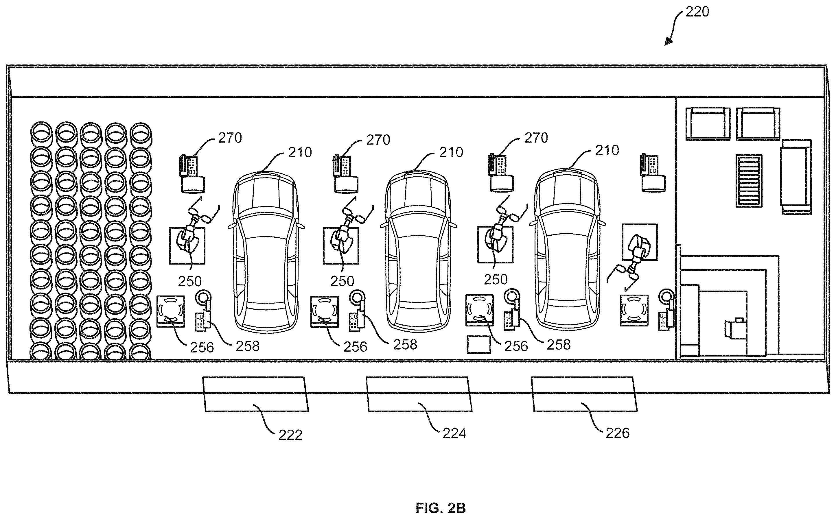 Patent US11787234 Figure 3 – Automated removal and replacement of vehicle wheels and tires