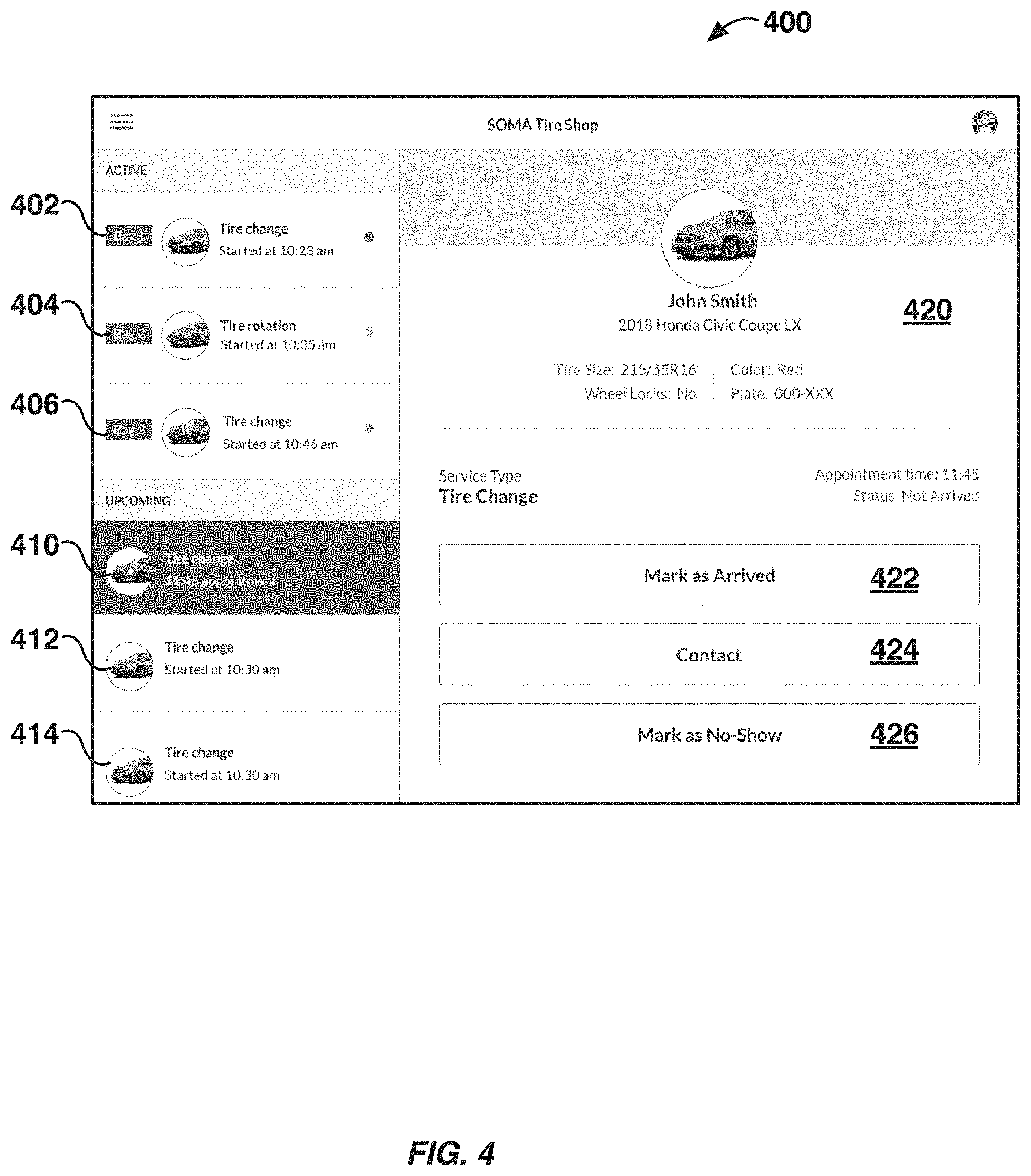 Patent US11787234 Figure 5 – Automated removal and replacement of vehicle wheels and tires