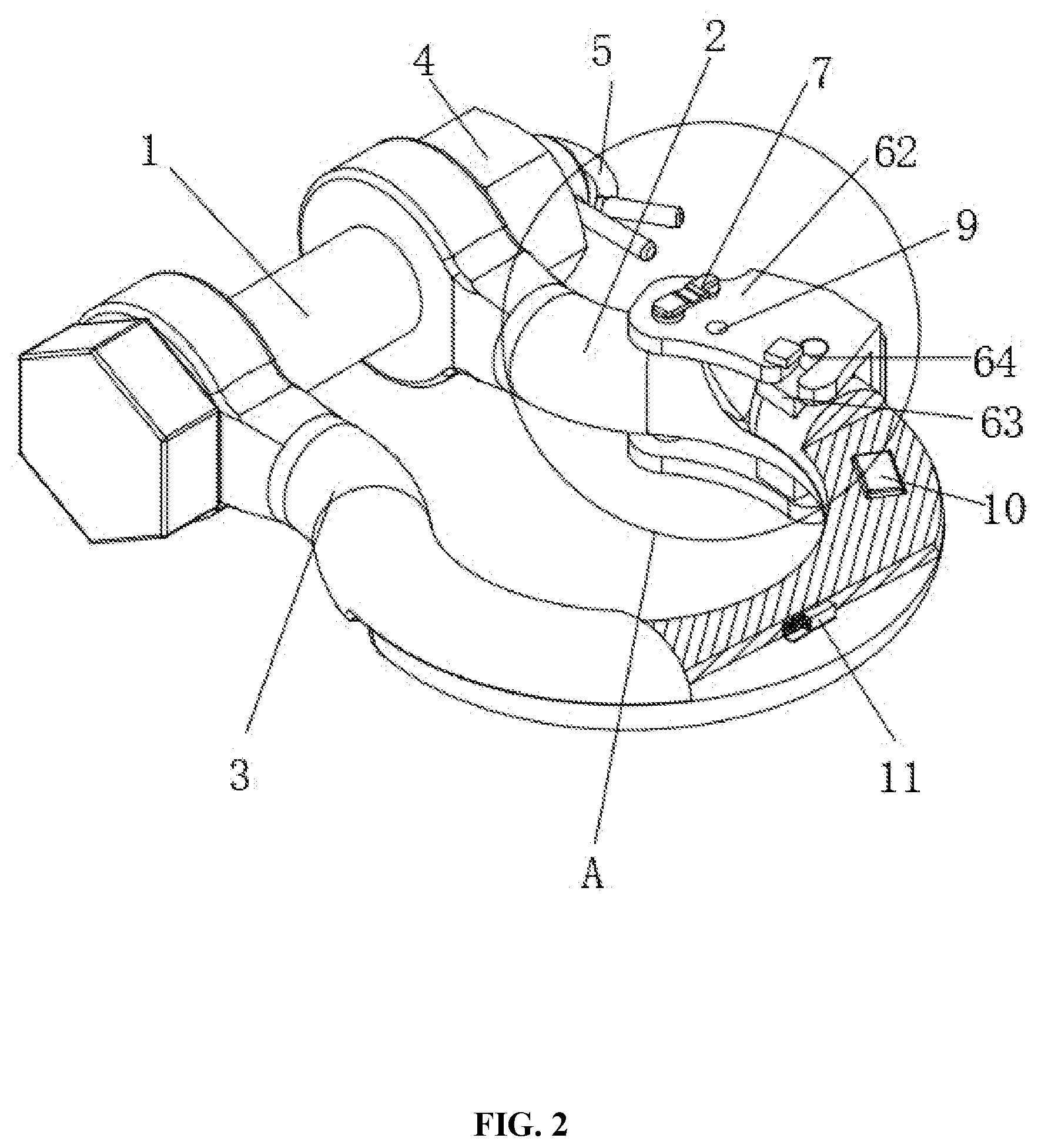 Patent US11787244 Figure 2 – Split trailer shackle
