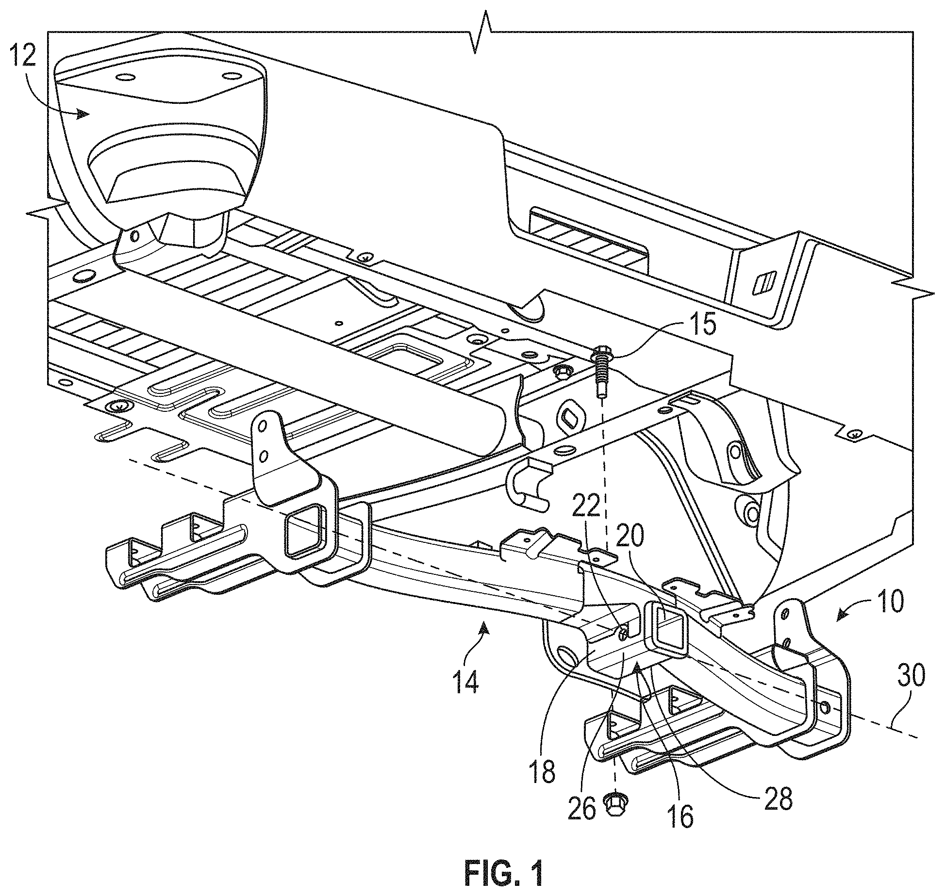 Patent US11787249 Figure 1 – Trailer hitch