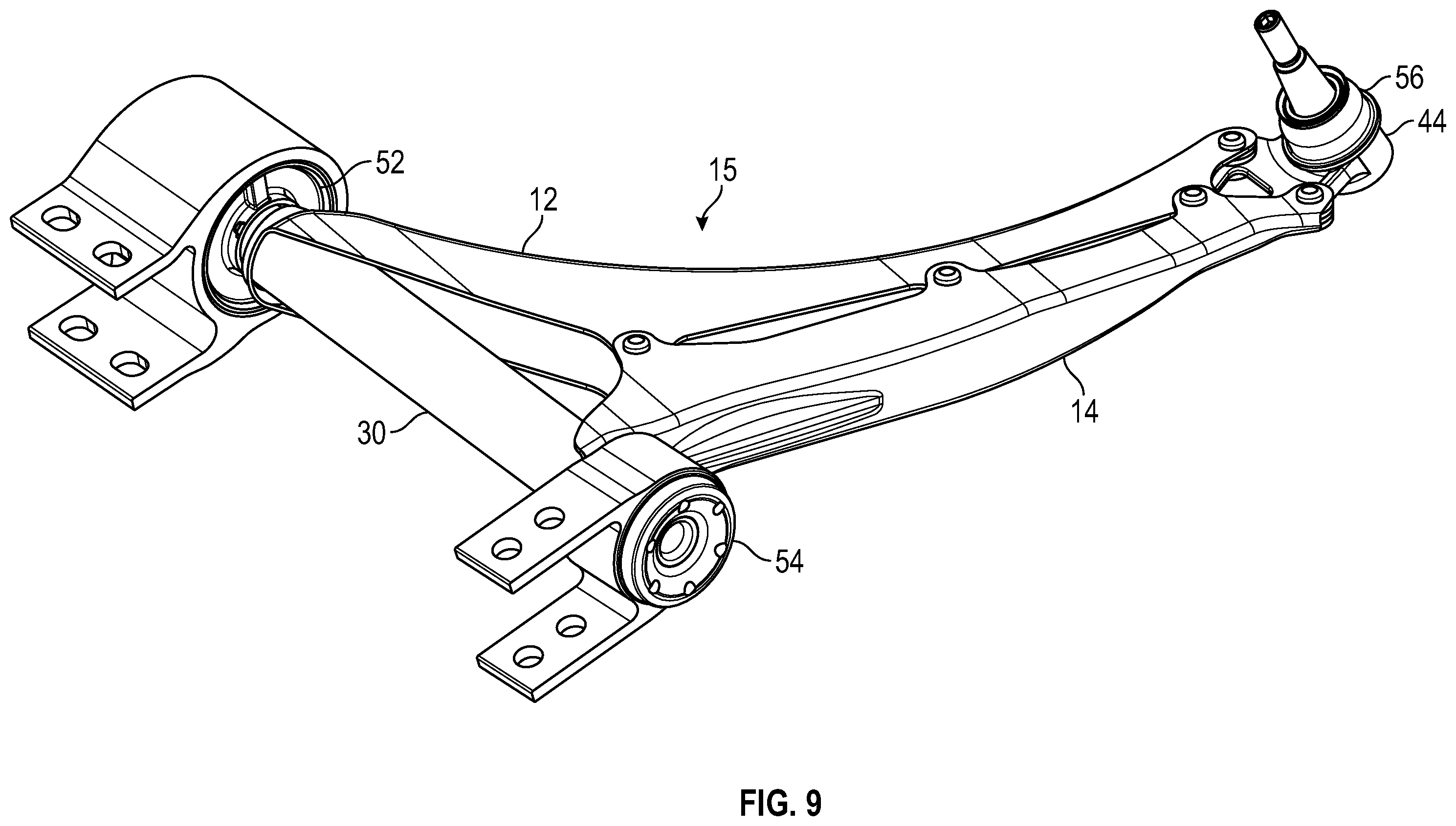 Patent US11787252 Figure 9 – Weldless vehicular suspension control arm