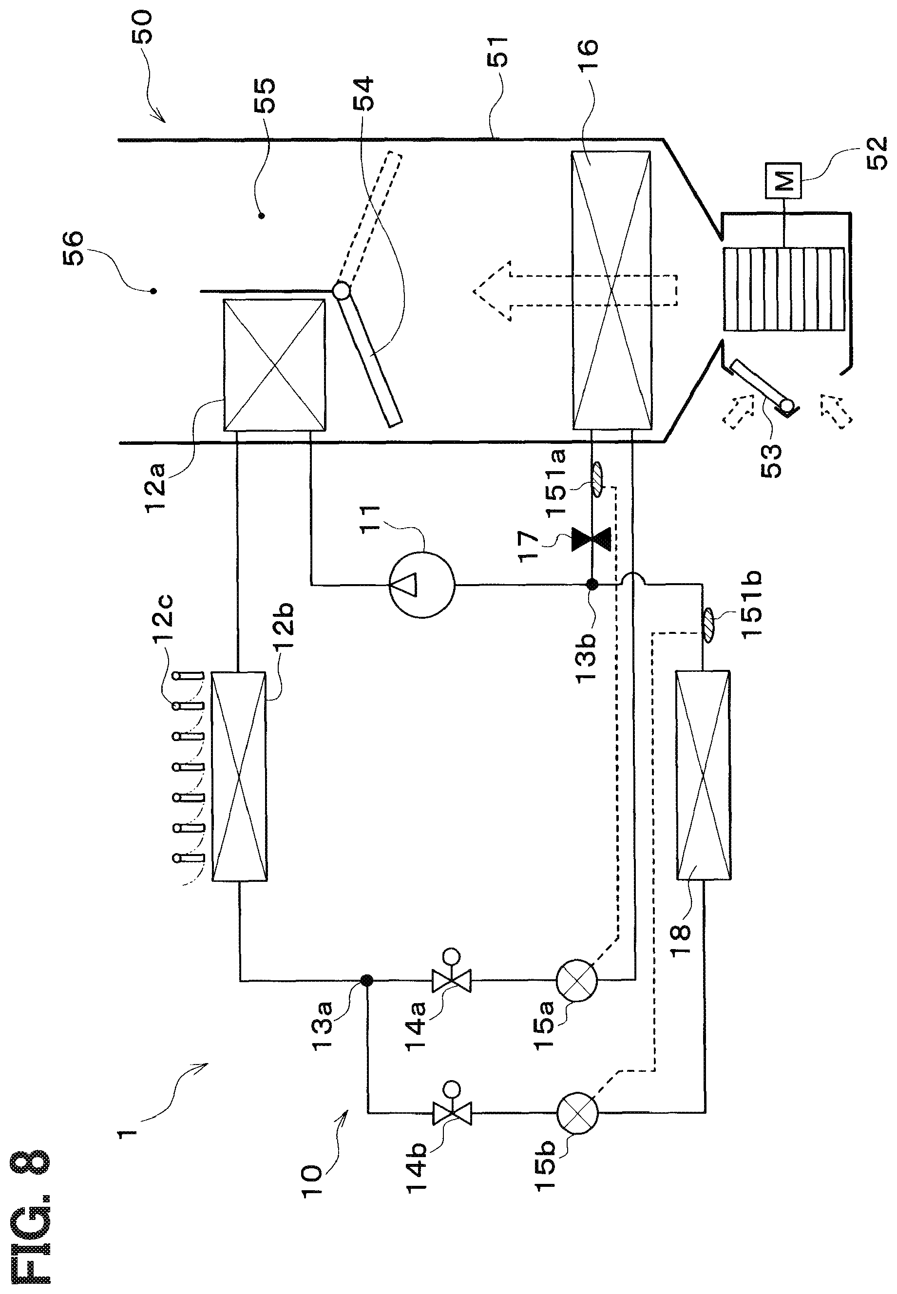 Patent US11787258 Figure 8 – Refrigeration cycle device