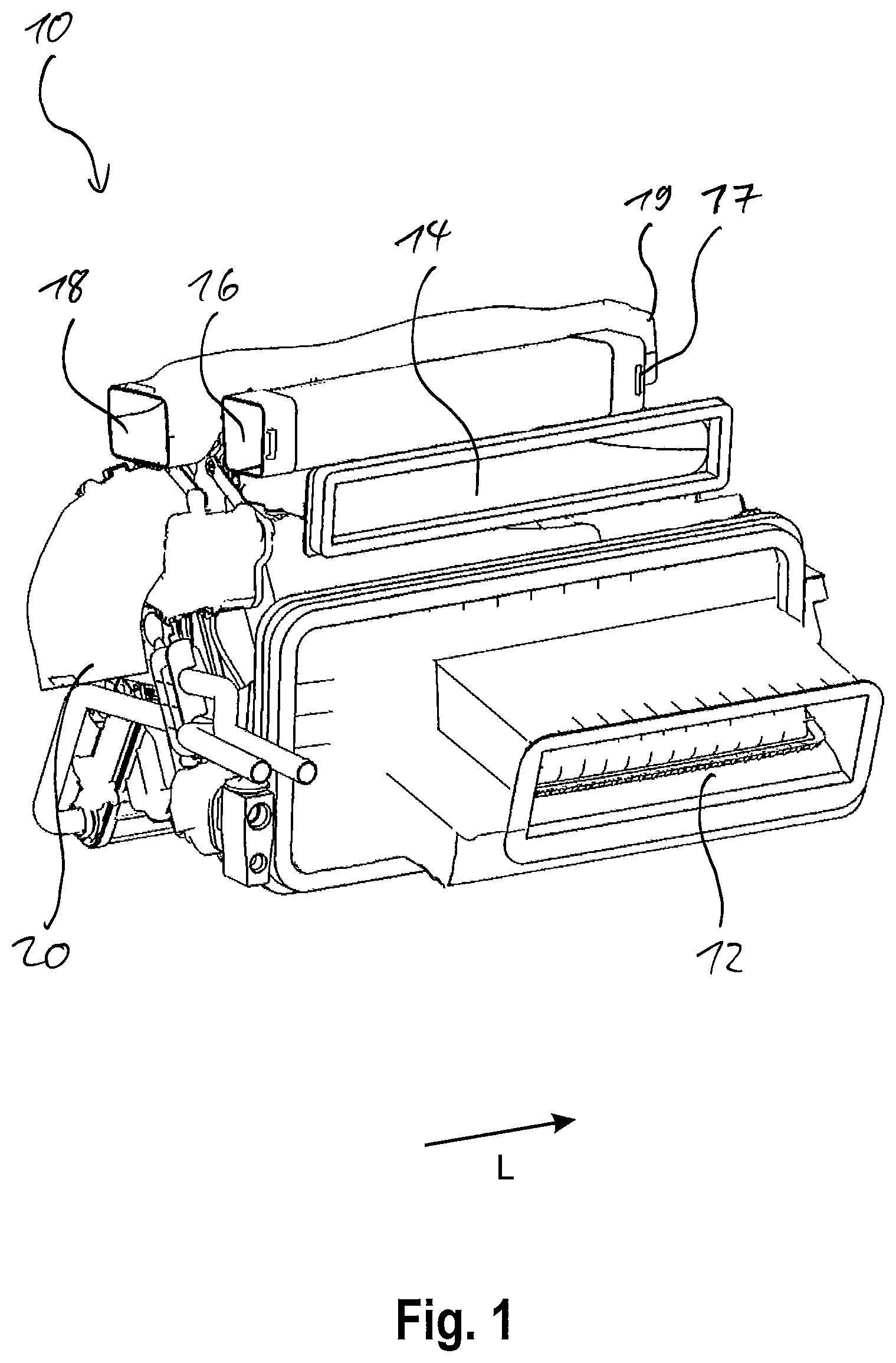 Patent US11787259 Figure 1 – Heating, ventilation and/or air-conditioning device