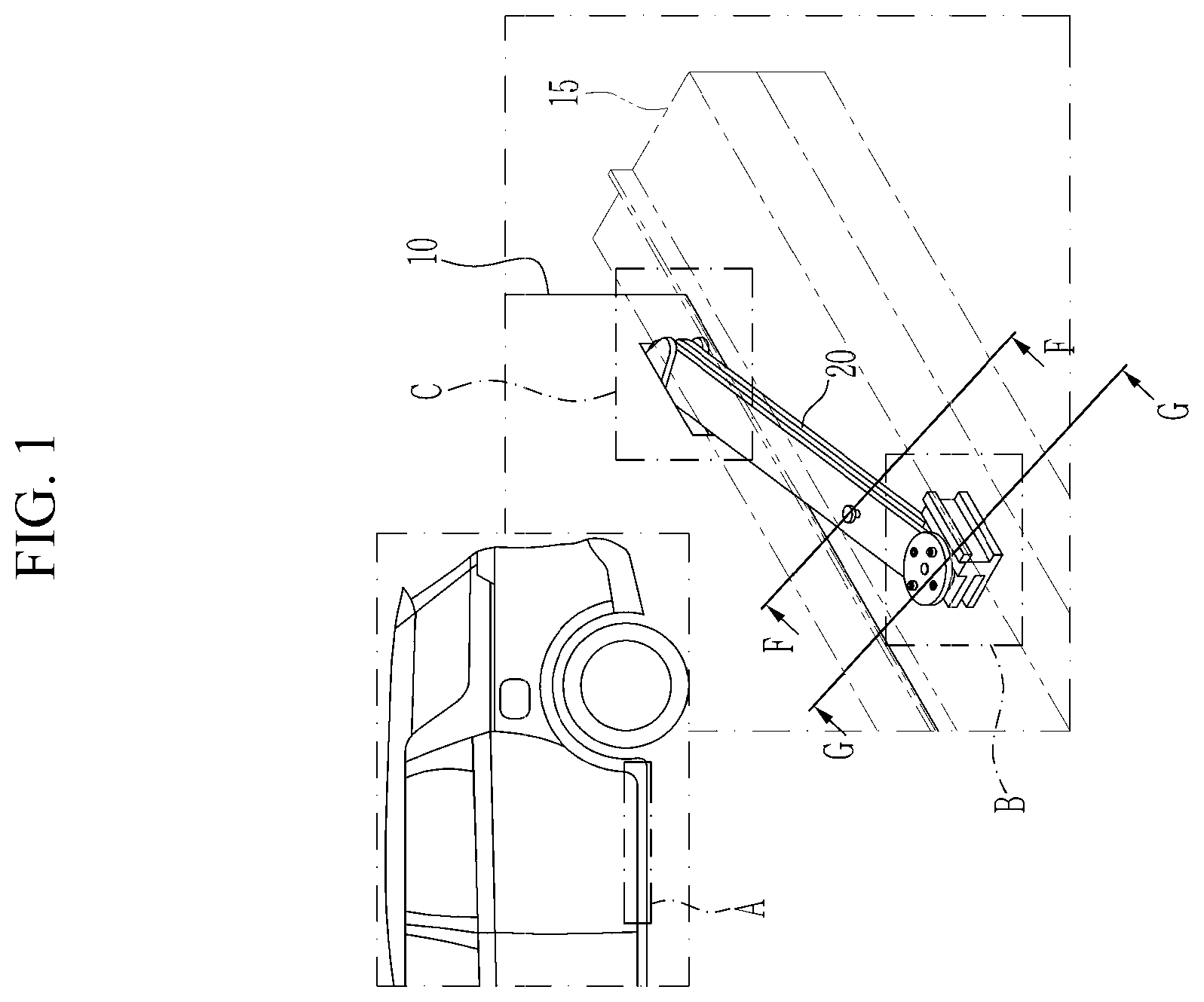 Patent US11787270 Figure 1 – Sliding door device for vehicle