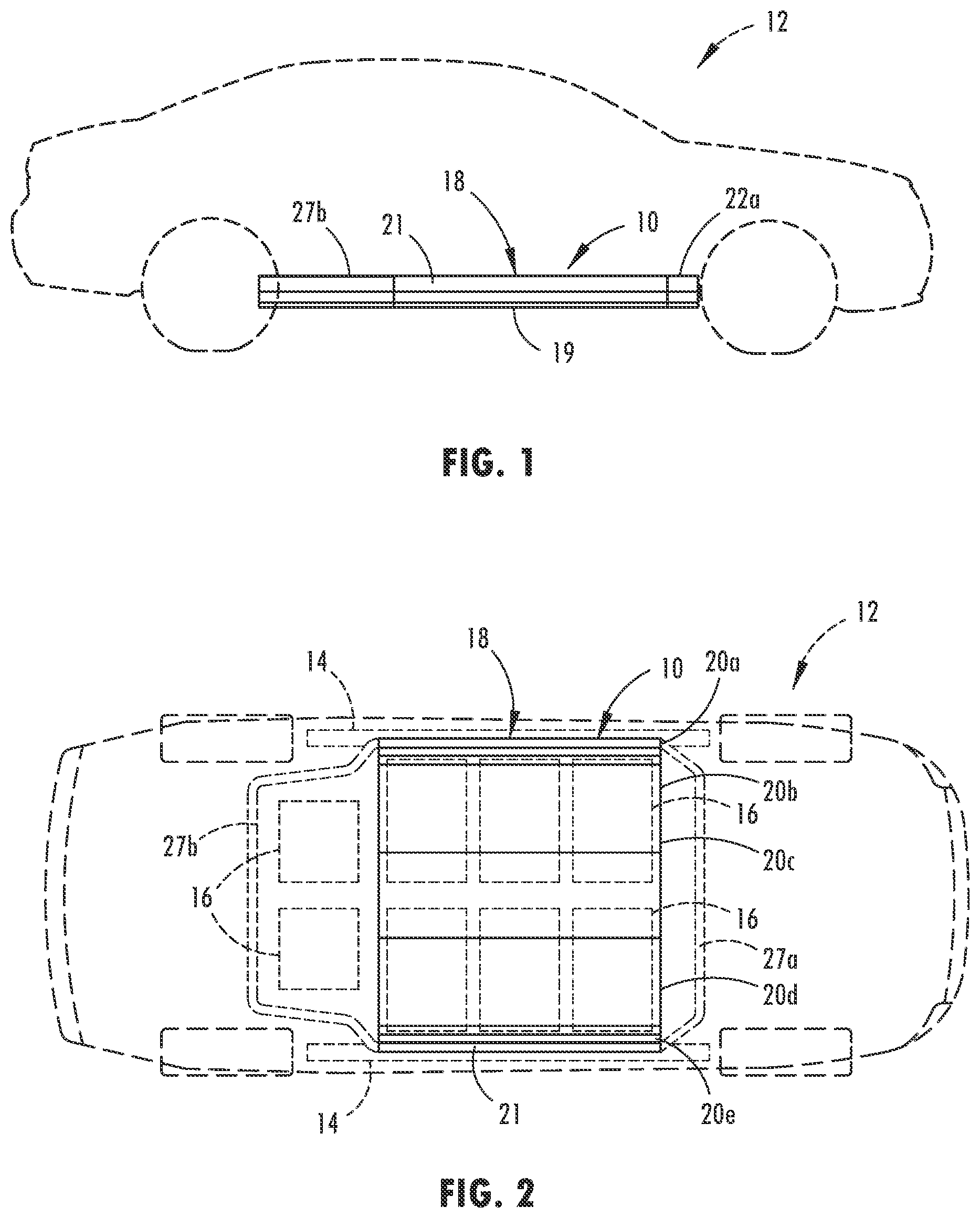 Patent US11787278 Figure 1 – Battery tray floor assembly for electric vehicles