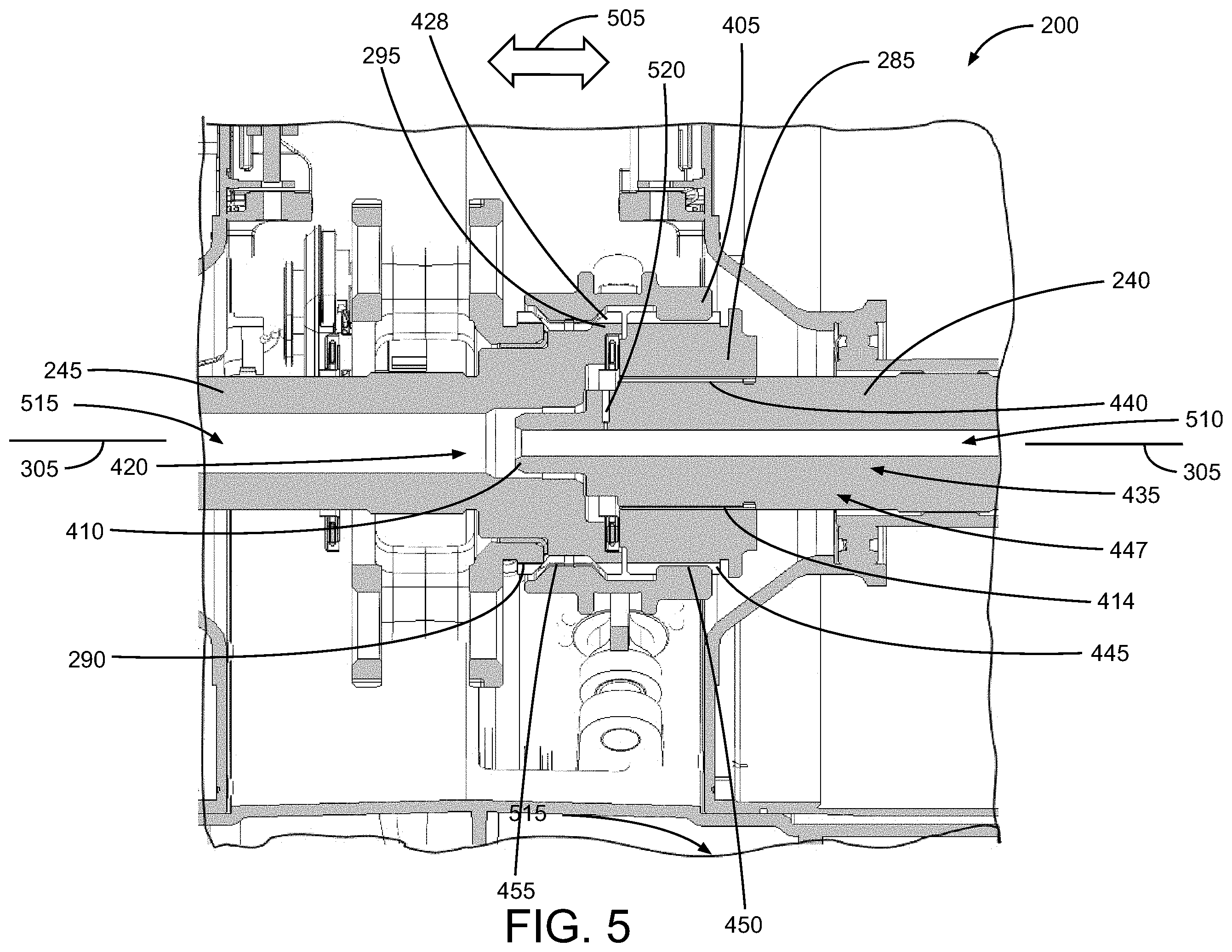 Patent US11787281 Figure 5 – Component alignment for a multiple motor mixed-speed continuous power transmission