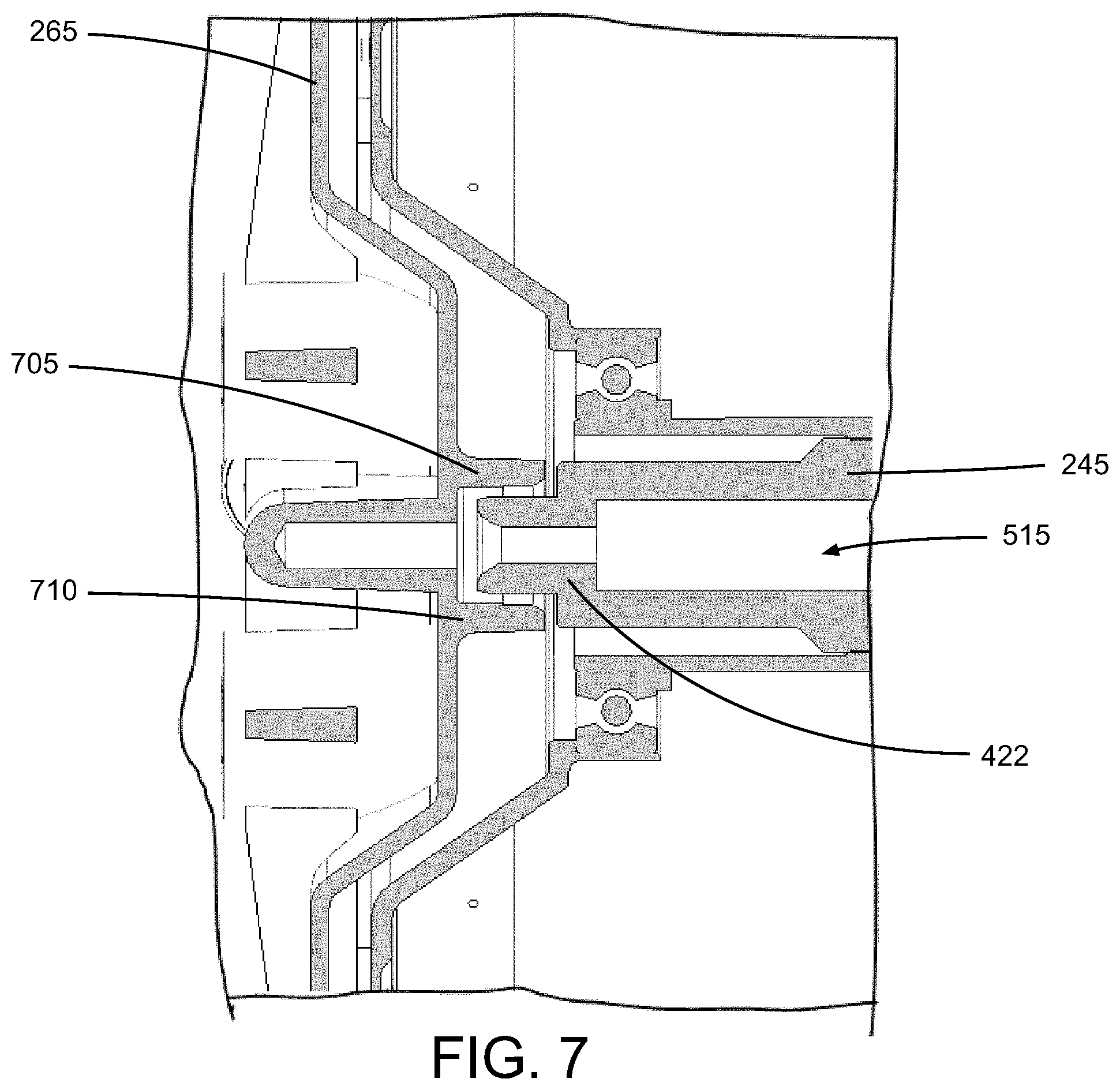Patent US11787281 Figure 7 – Component alignment for a multiple motor mixed-speed continuous power transmission