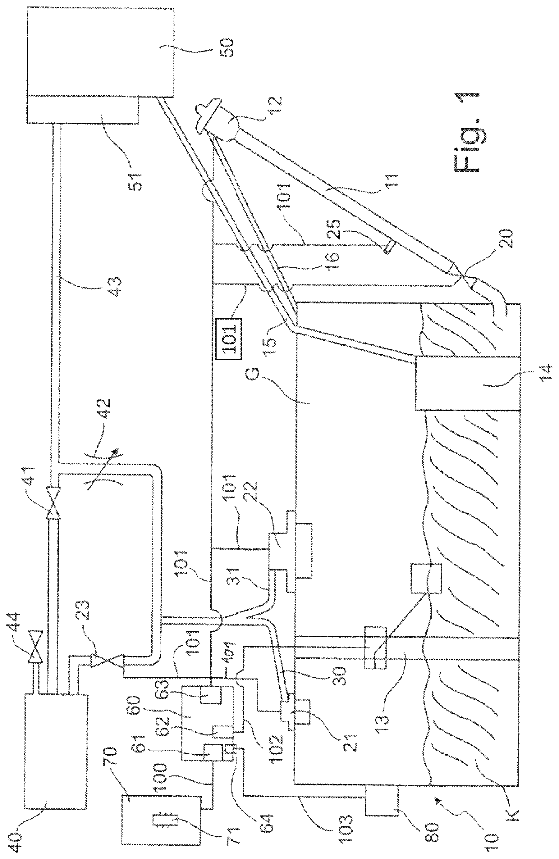 Patent US11787285 Figure 1 – Method for controlling a filling process of a motor vehicle tank and motor vehicle tank for carrying out the method