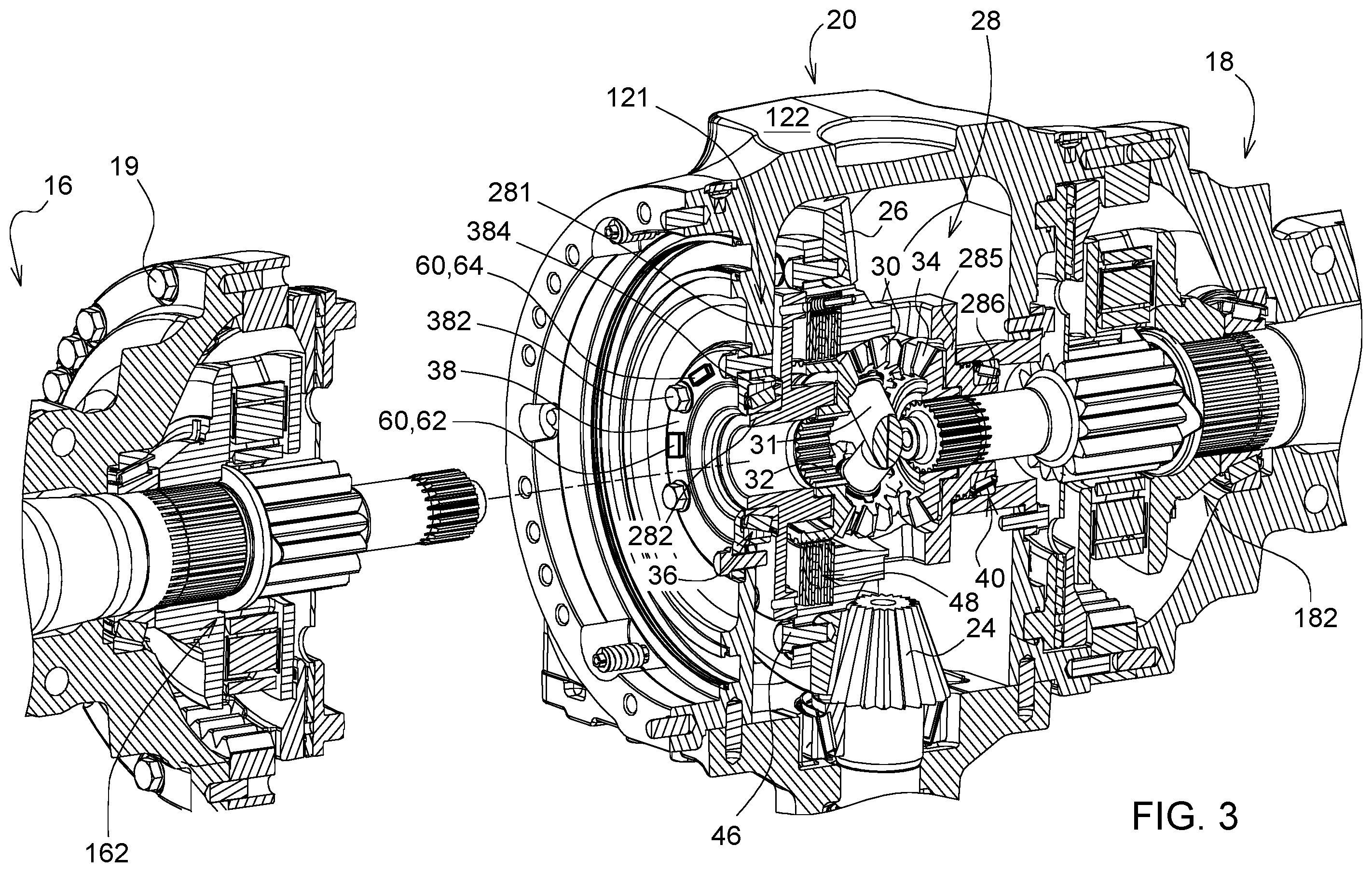Patent US11787286 Figure 3 – Axle assembly with torque sensor