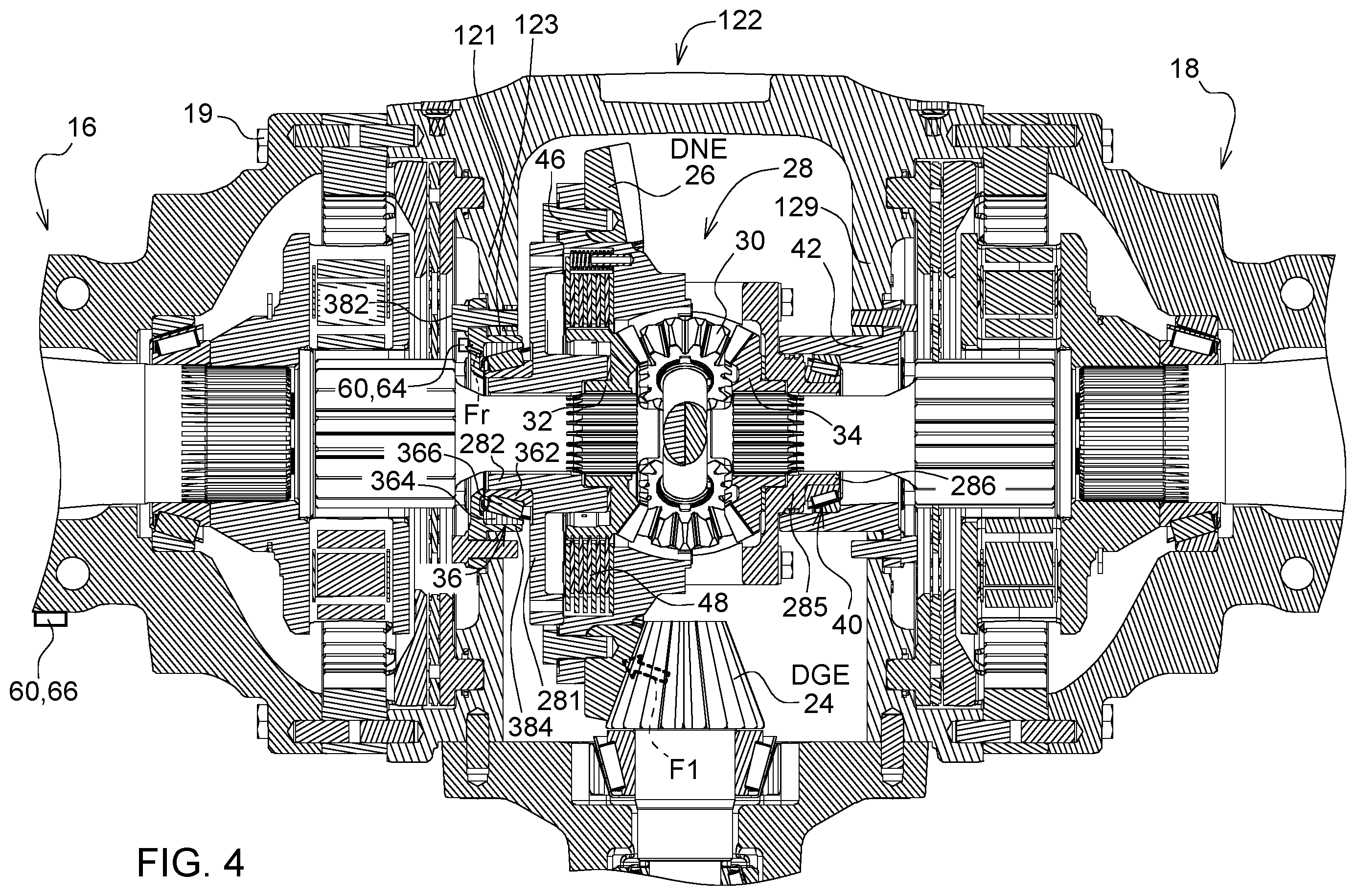Patent US11787286 Figure 4 – Axle assembly with torque sensor