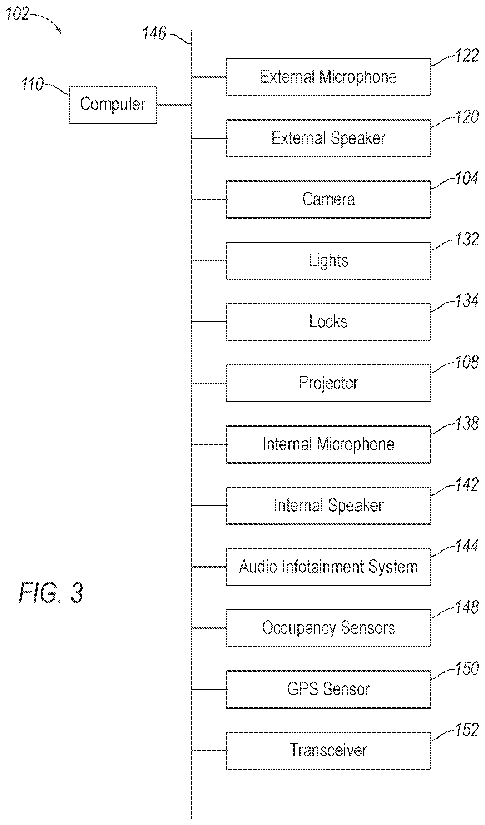 Patent US11787290 Figure 3 – Projection on a vehicle window