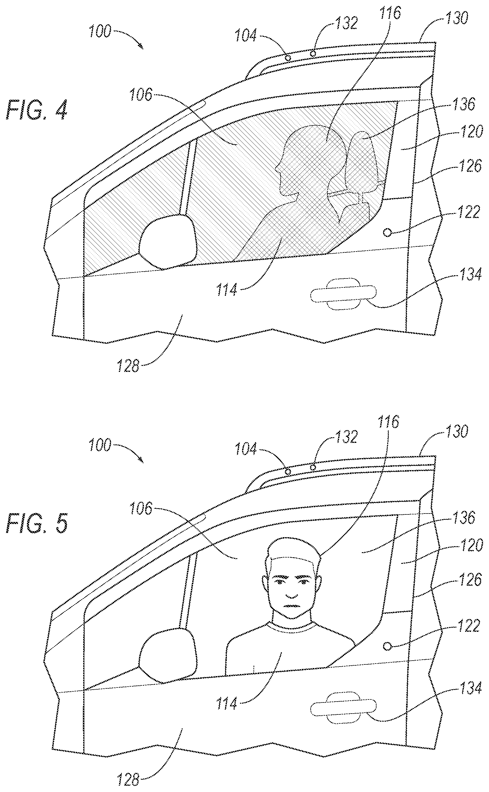 Patent US11787290 Figure 4 – Projection on a vehicle window