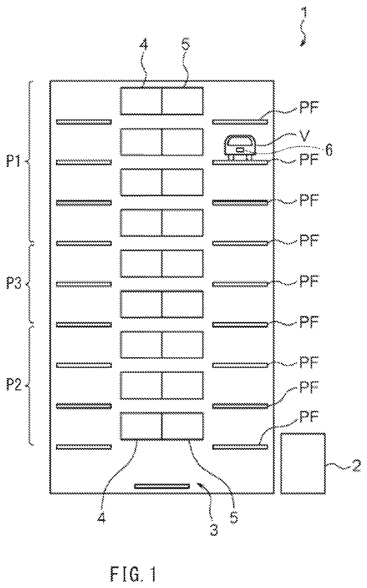 Patent US11787303 Figure 1 – Parking system