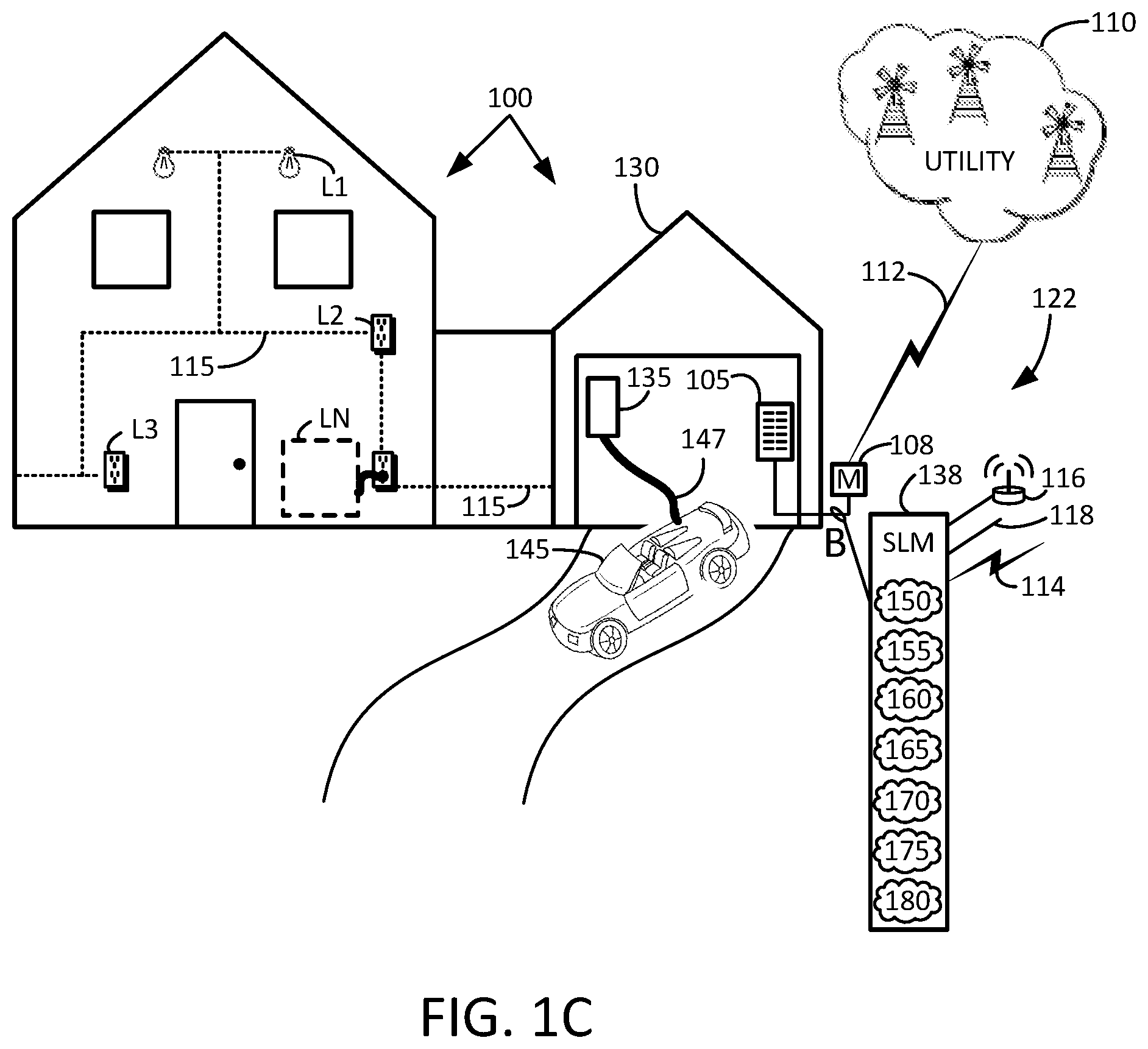 Patent US11787304 Figure 2 – Smart load management apparatus and system for electric vehicle charging