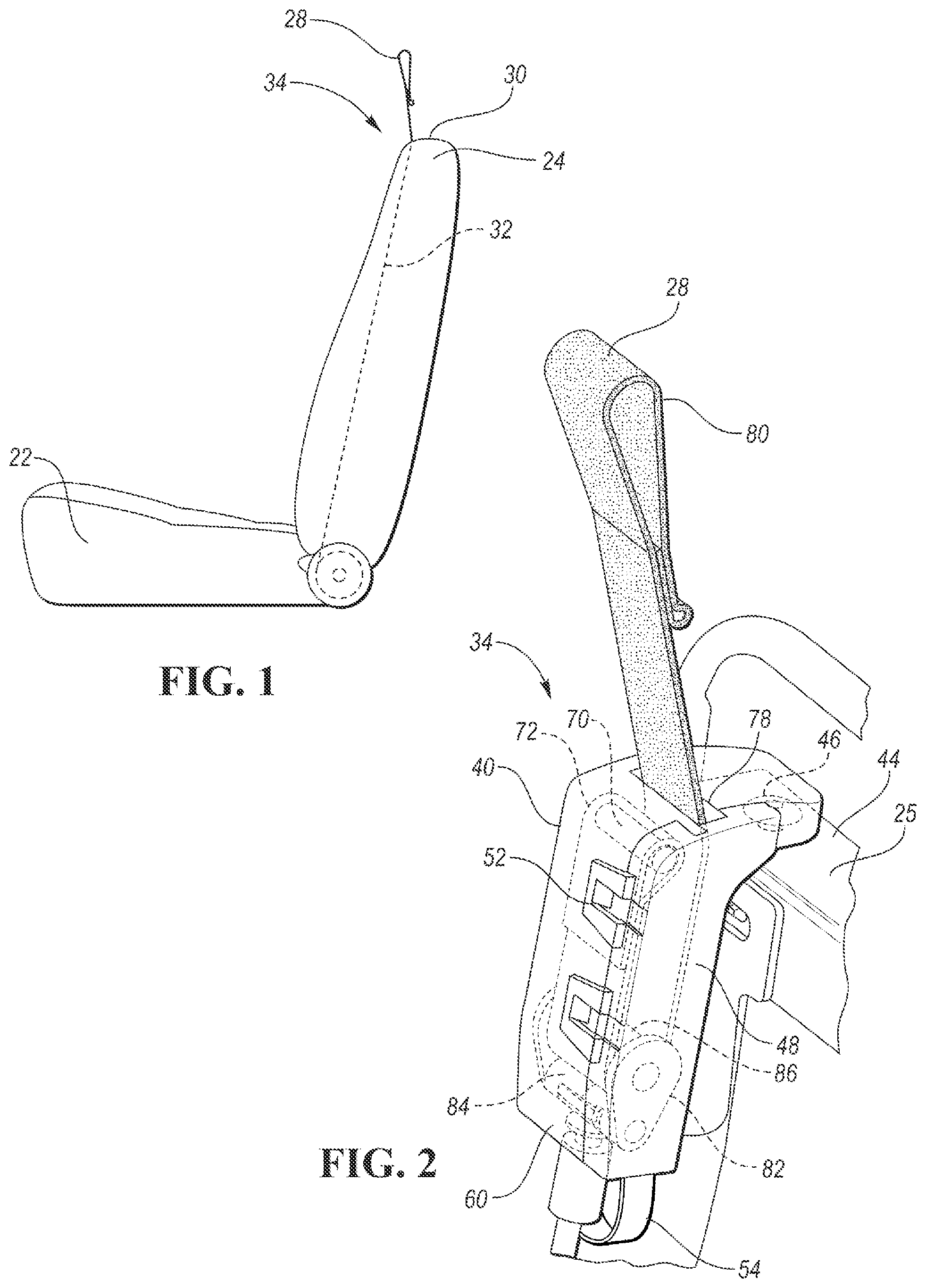 Patent US11787313 Figure 1 – Pull-strap assembly for vehicle seat