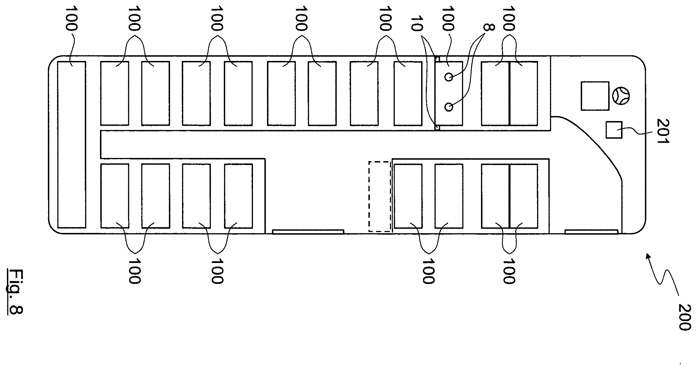 Patent US11787314 Figure 4 – Commercial vehicle and rail system passenger seat for passenger comfort, safety, and convenience