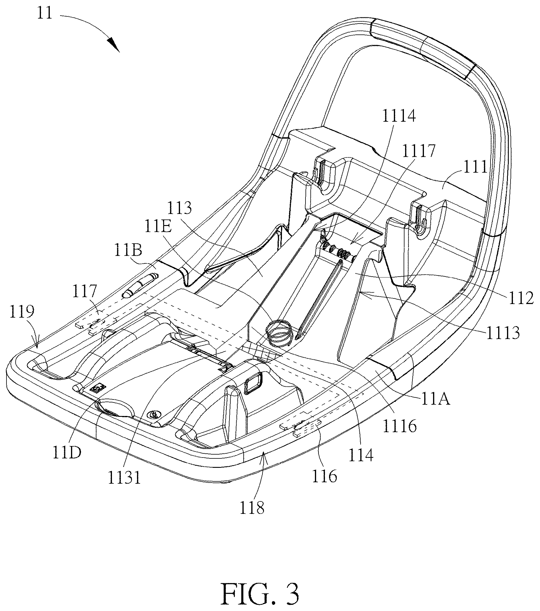 Patent US11787315 Figure 3 – Child restraint base and child restraint system