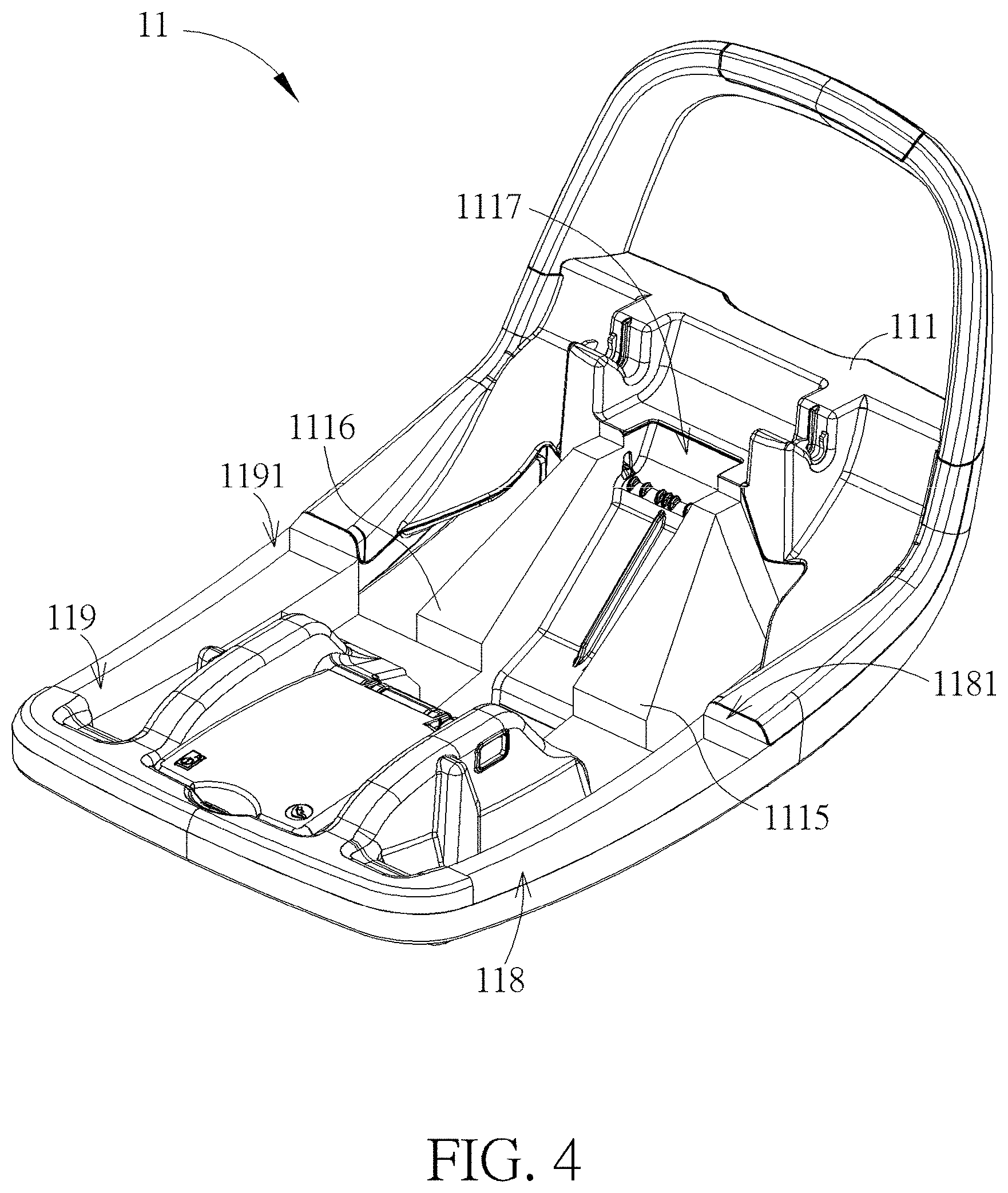 Patent US11787315 Figure 4 – Child restraint base and child restraint system