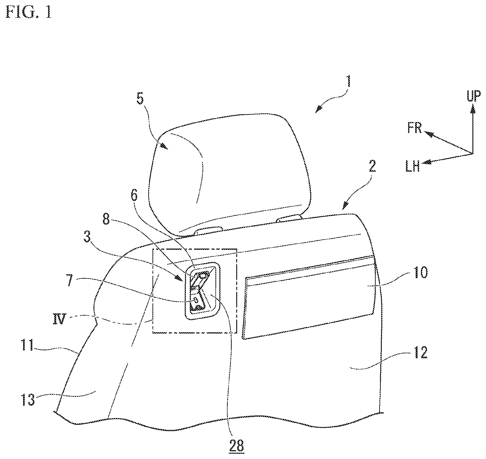 Patent US11787321 Figure 1 – Vehicle seat