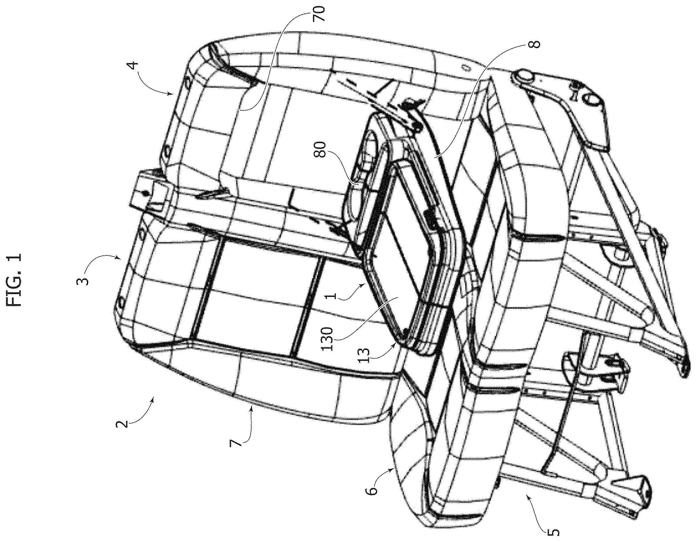 Patent US11787322 Figure 1 – Table unit for a motor-vehicle seat; motor-vehicle seat provided with this unit and motor-vehicle including this seat