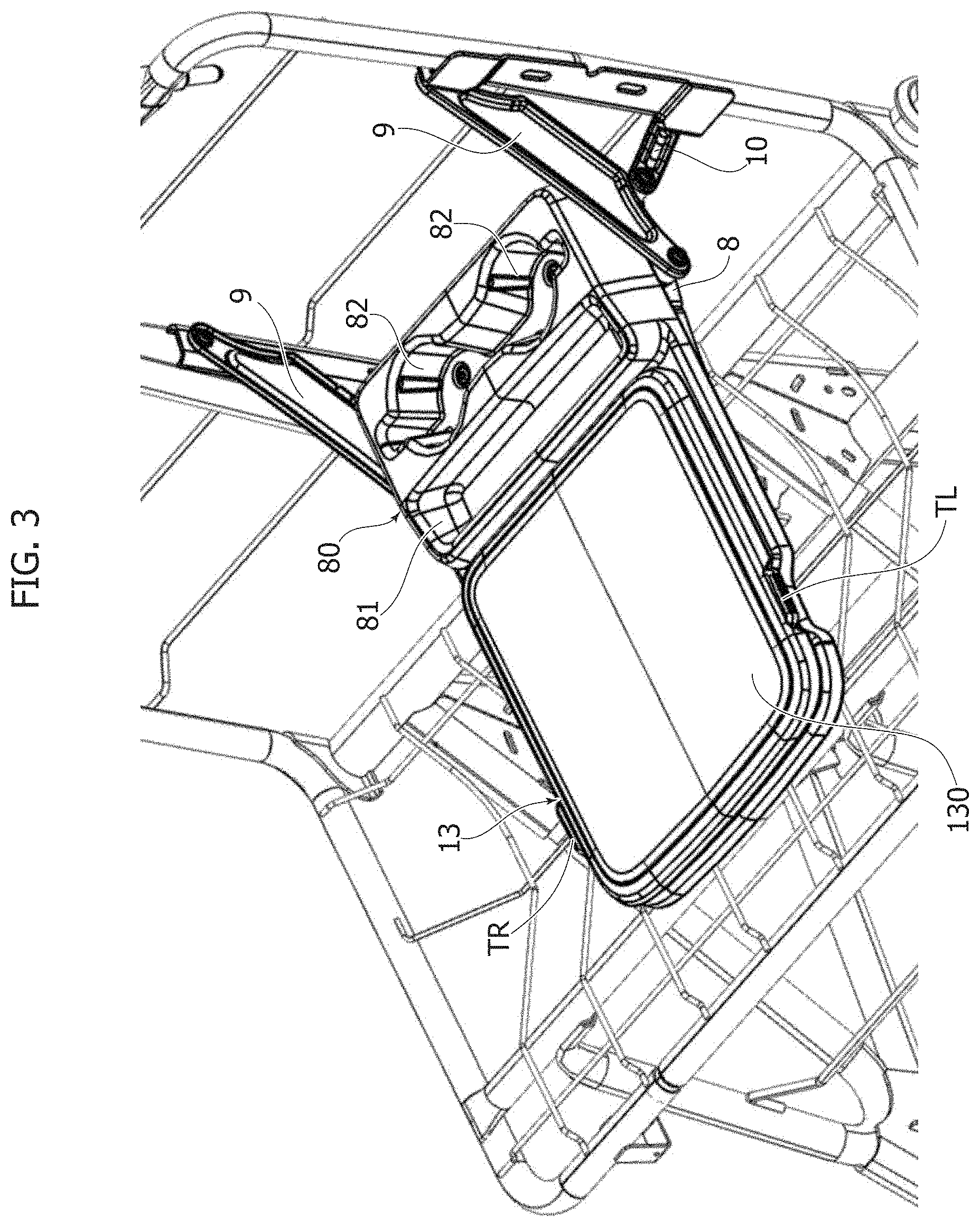 Patent US11787322 Figure 3 – Table unit for a motor-vehicle seat; motor-vehicle seat provided with this unit and motor-vehicle including this seat